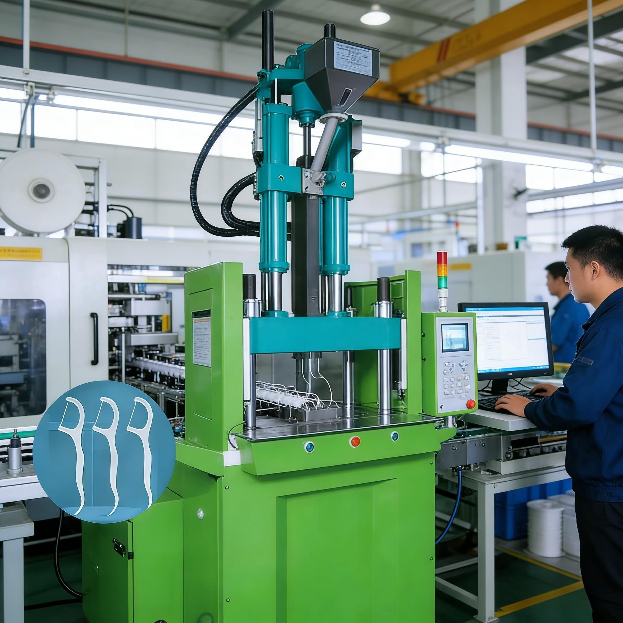 Dental Floss Pick Manufacturing Machine Automatic Plastic Injection Forming Equipment for Oral Care Products