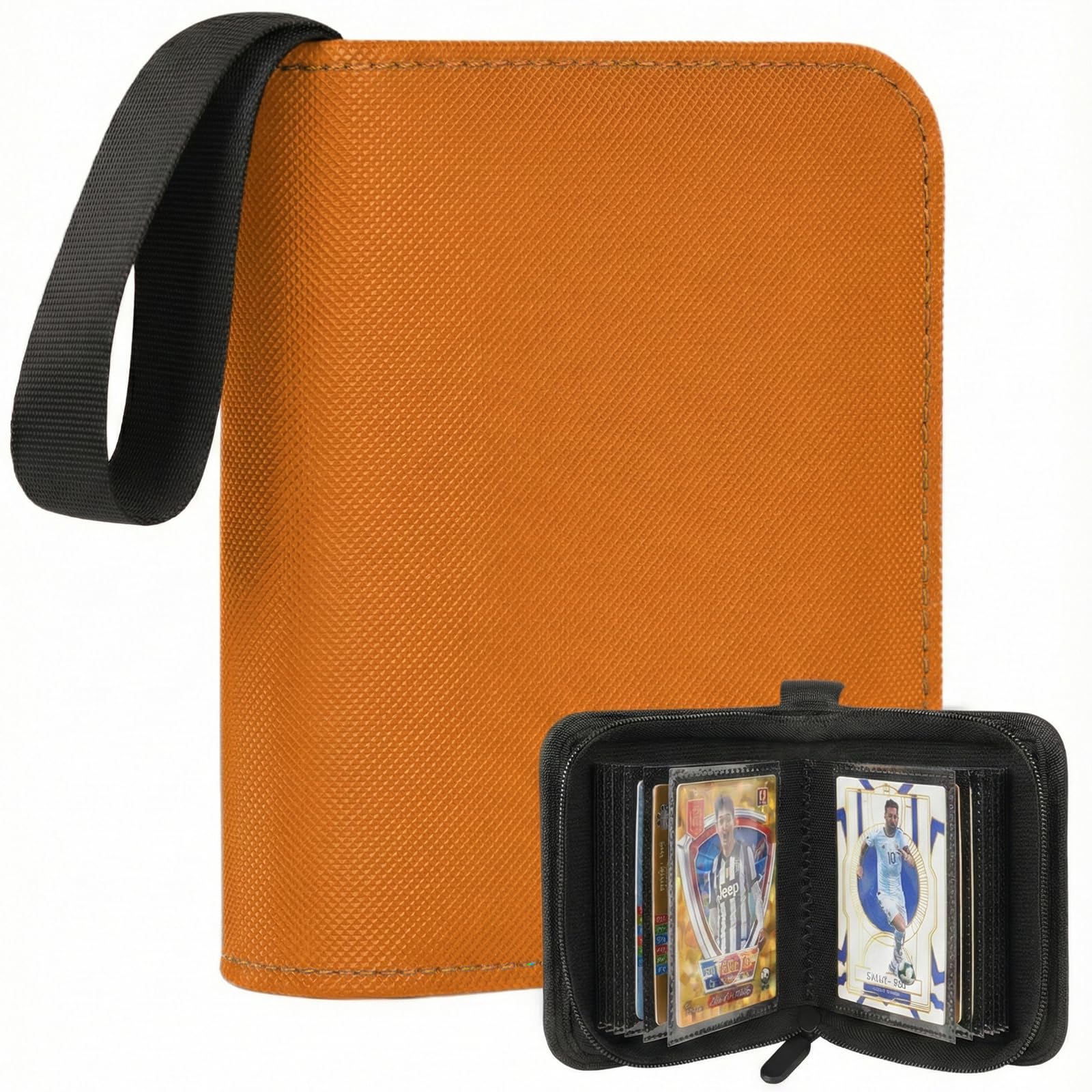1 Pocket Card Binder–Collectible Trading Card Album, Single Card Holder with 20 Pages, Holds 40 Cards, Side-Loading Mini Binder for TCG, MTG, Sports, Baseball,Football,Small Sports Card Book,Orange : Toys & Games