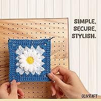 Vista 6 de Olikraft Tabla de bloqueo de ganchillo de 9.5" con clavijas, 50 alfileres, tablas de bloqueo cuadradas de abuela para proyectos de ganchillo