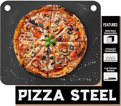 Primica Pizza Steel XL - Rectangular, Acero, 0.315" de espesor, Negro