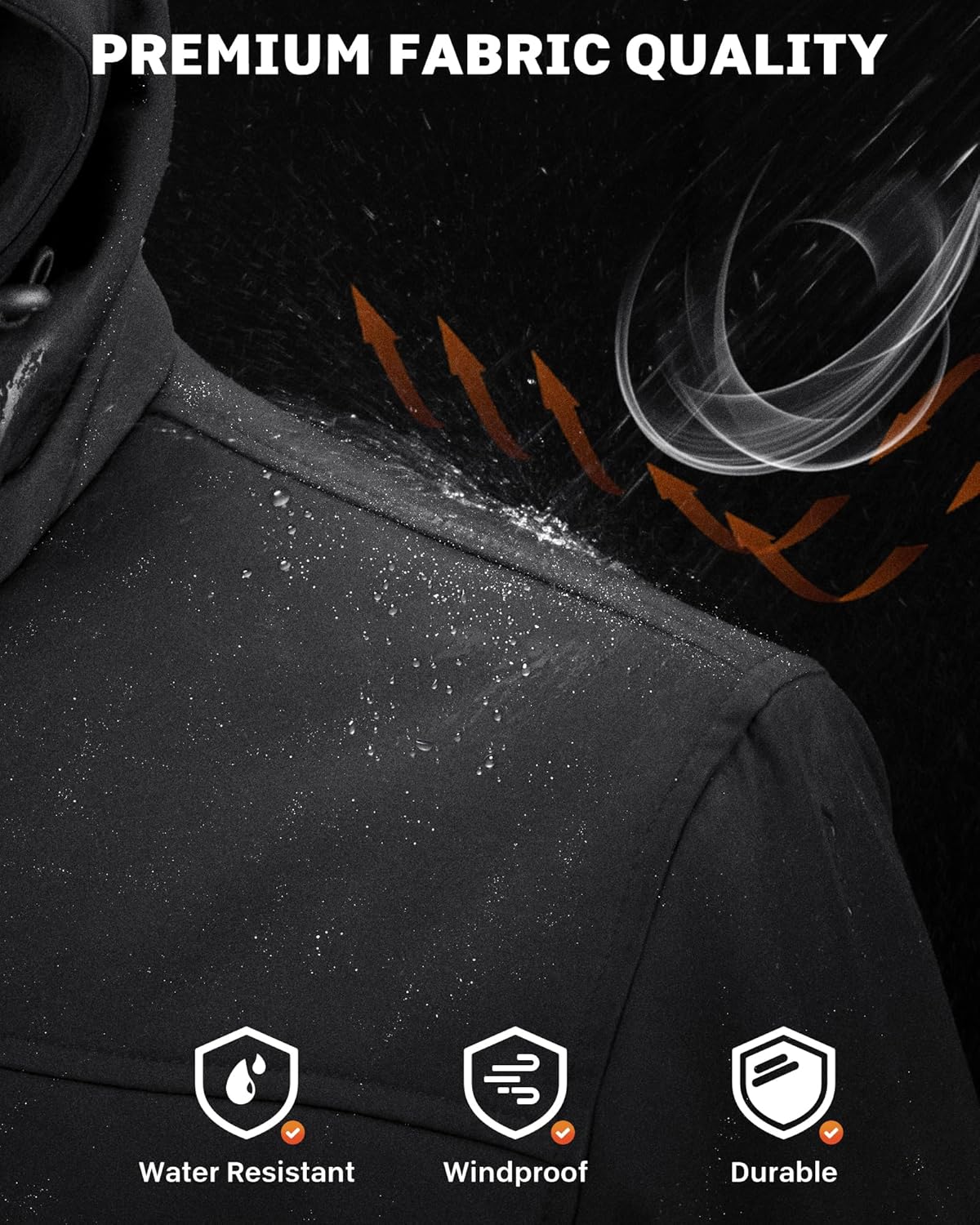 QOPOYU Heated Jacket for Men with Βαtterγ Pack, Windproof Electric Insulated Mens Heated Jacket Coat with Detachable Hood - Image 6