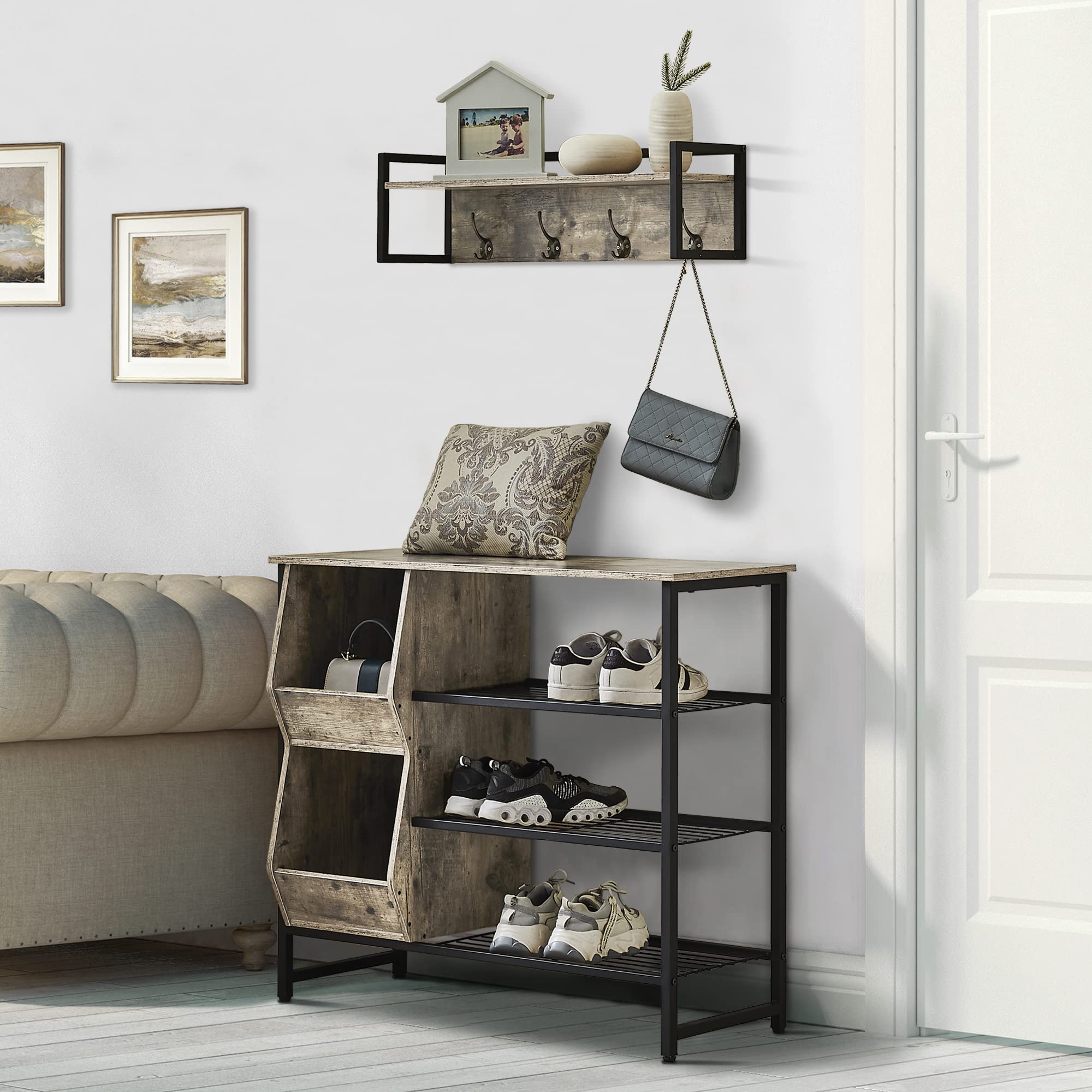 Buy Good & Gracious Entryway Coat Rack with Storage Bins and Shoe Rack