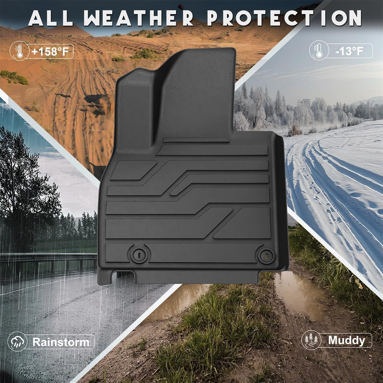 KARPAL Floor Mats for 2020-2025 Kia Telluride 7&8 Seats, TPE All Weather Custom Fit Floor Liners Car Mats Kia Telluride Accessories, 1st & 2nd & 3rd Row & Trunk Mat Full Set