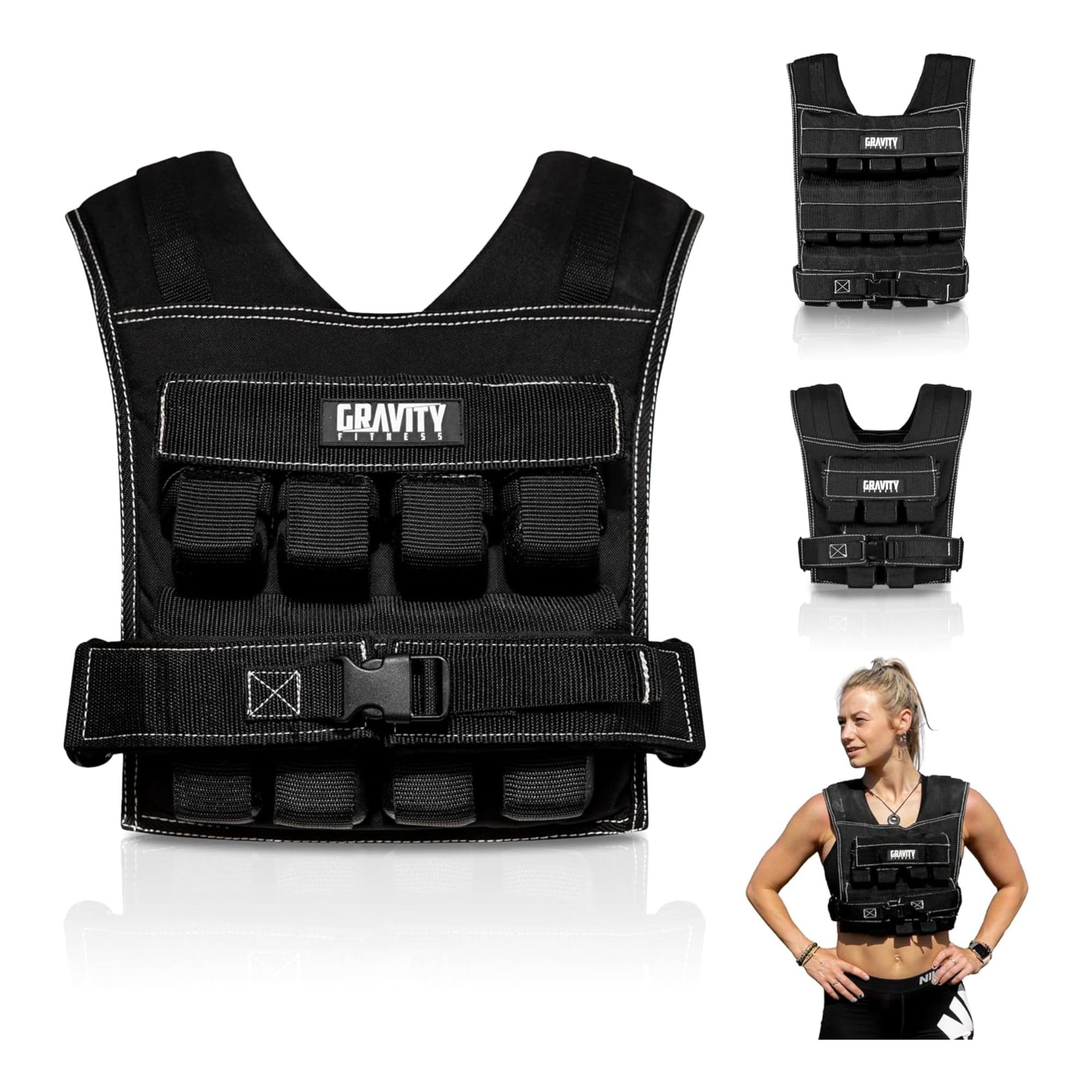 Gravity Fitness Weighted Vest - 15kg - 20kg - Fully Adjustable. Calisthenics, Crossfit, Strength Training, Home and Commercial Use.