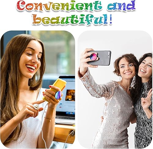 Miniatura 4 de Honoson Soporte plegable para teléfono celular, 9 piezas, colorido, autoadhesivo, anillo de sublimación para teléfono inteligente y tabletas