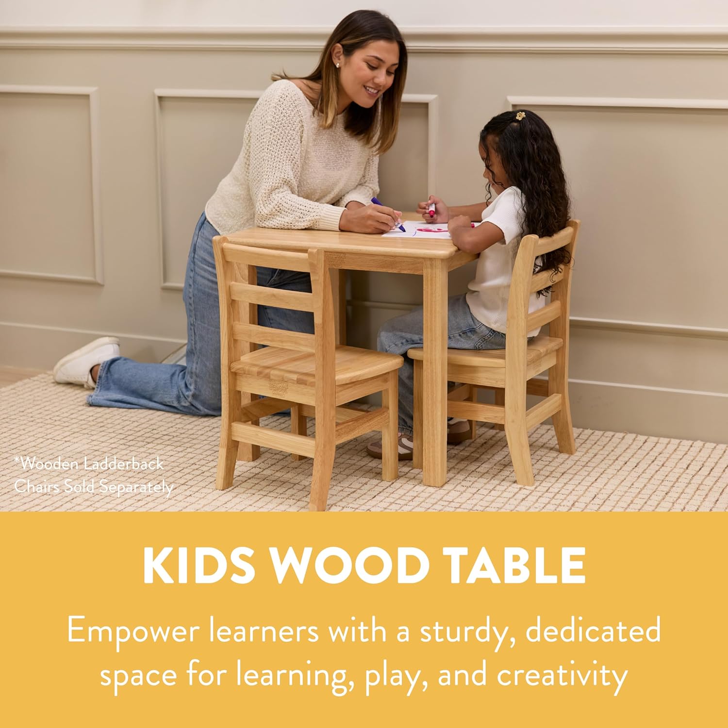 Wooden Activity Table, Kids Furniture, Natural