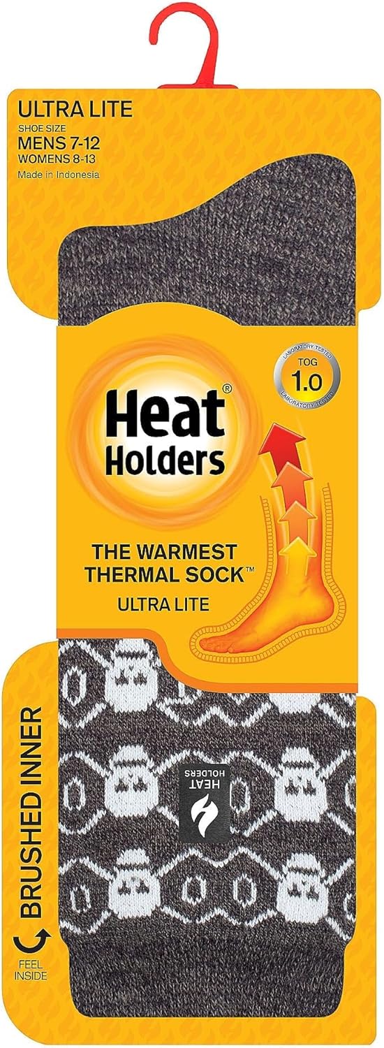 Heat Holders Men's Bones ULTRA LITE Twist Crew Socks | Warm + Soft, Hiking, Cabin, Cozy at Home Socks - Image 3