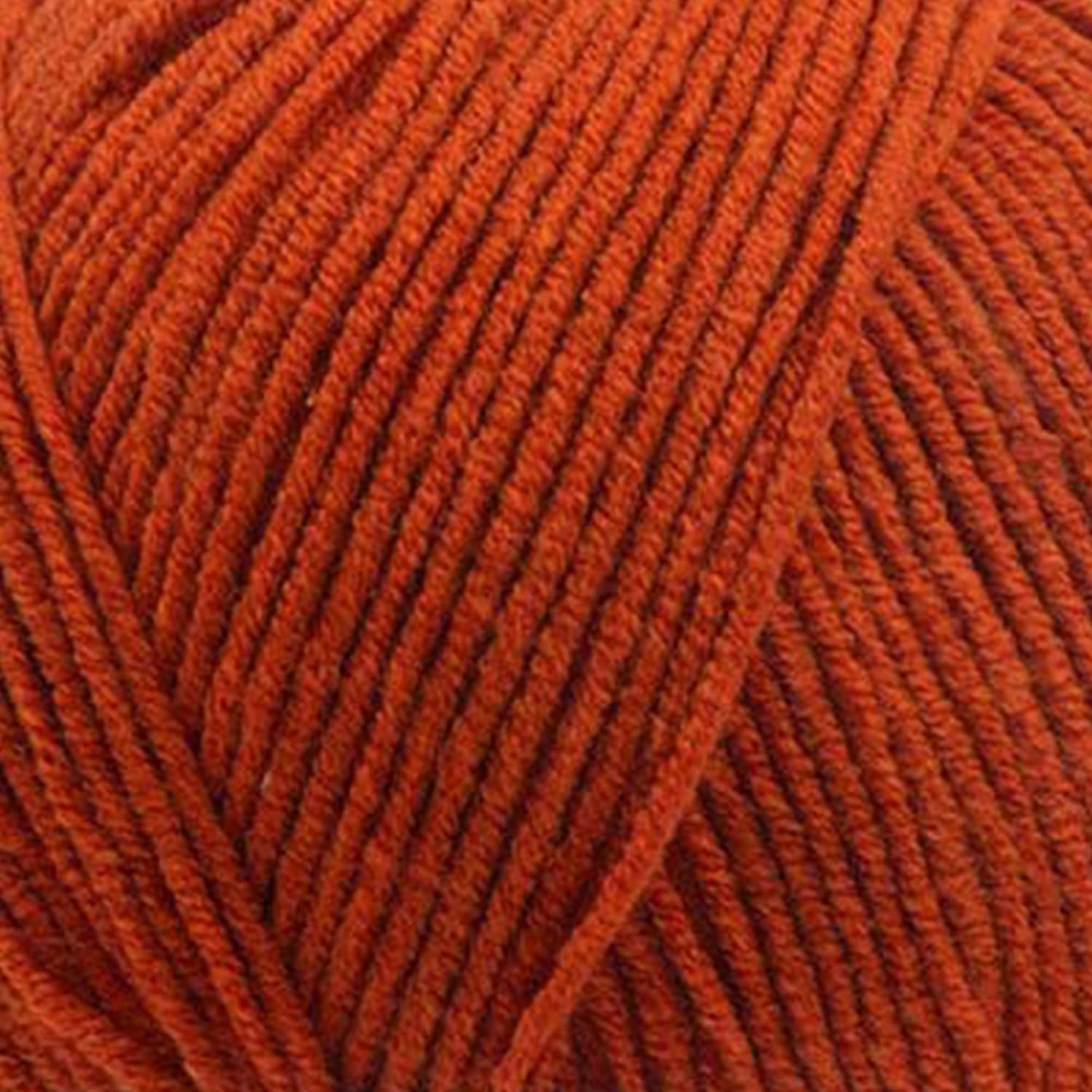 Soft Cotton Blend Crochet Yarn – Sport Weight Yarn for Crochet & Knitting – 100g / 361yds – 55% Cotton 45% Acrylic – Ideal for Amigurumi & Baby Projects (Red - Rust, 4 Skeins)