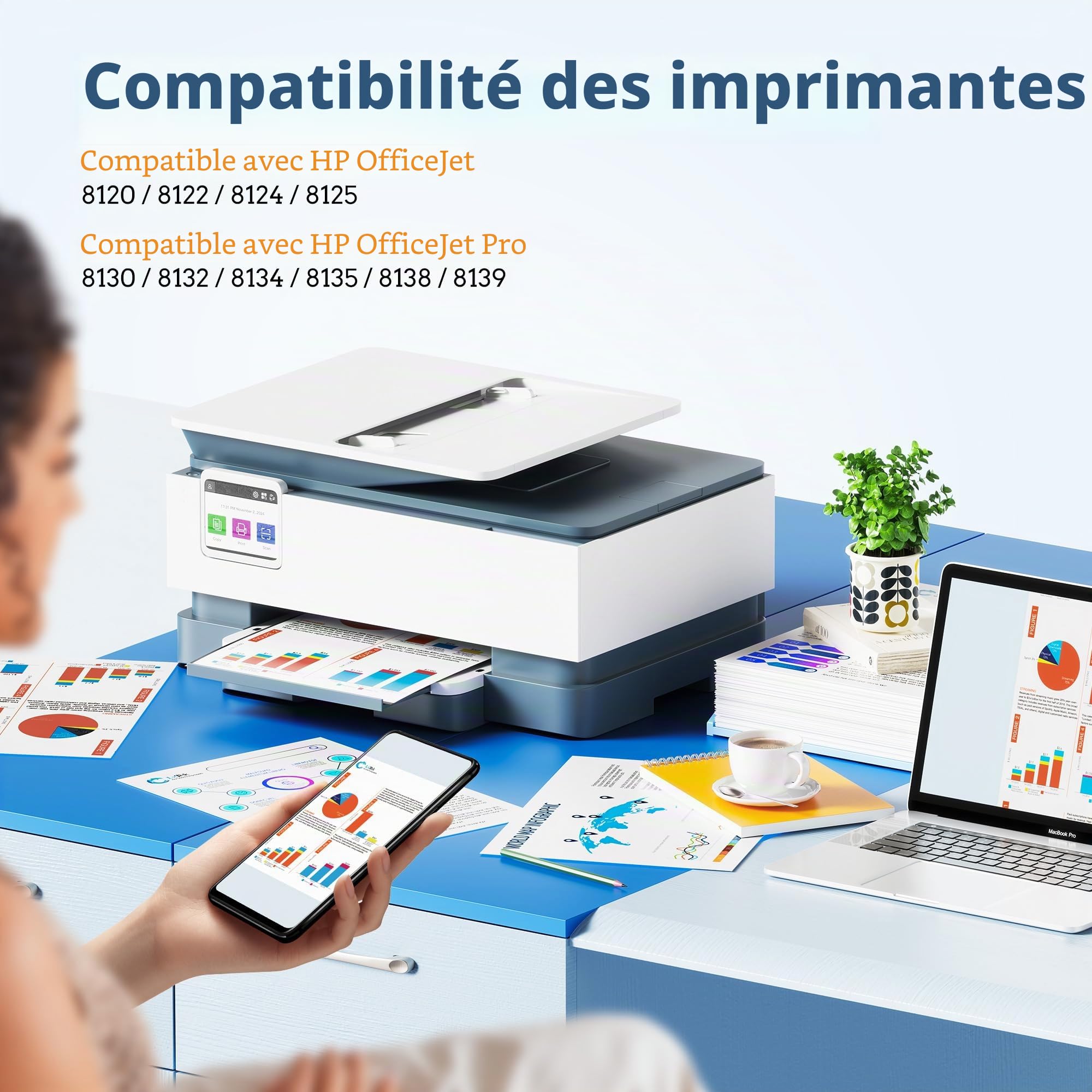 LxTek 924e Cartouches d'encre pour HP 924 924e pour HP 8122e 8132