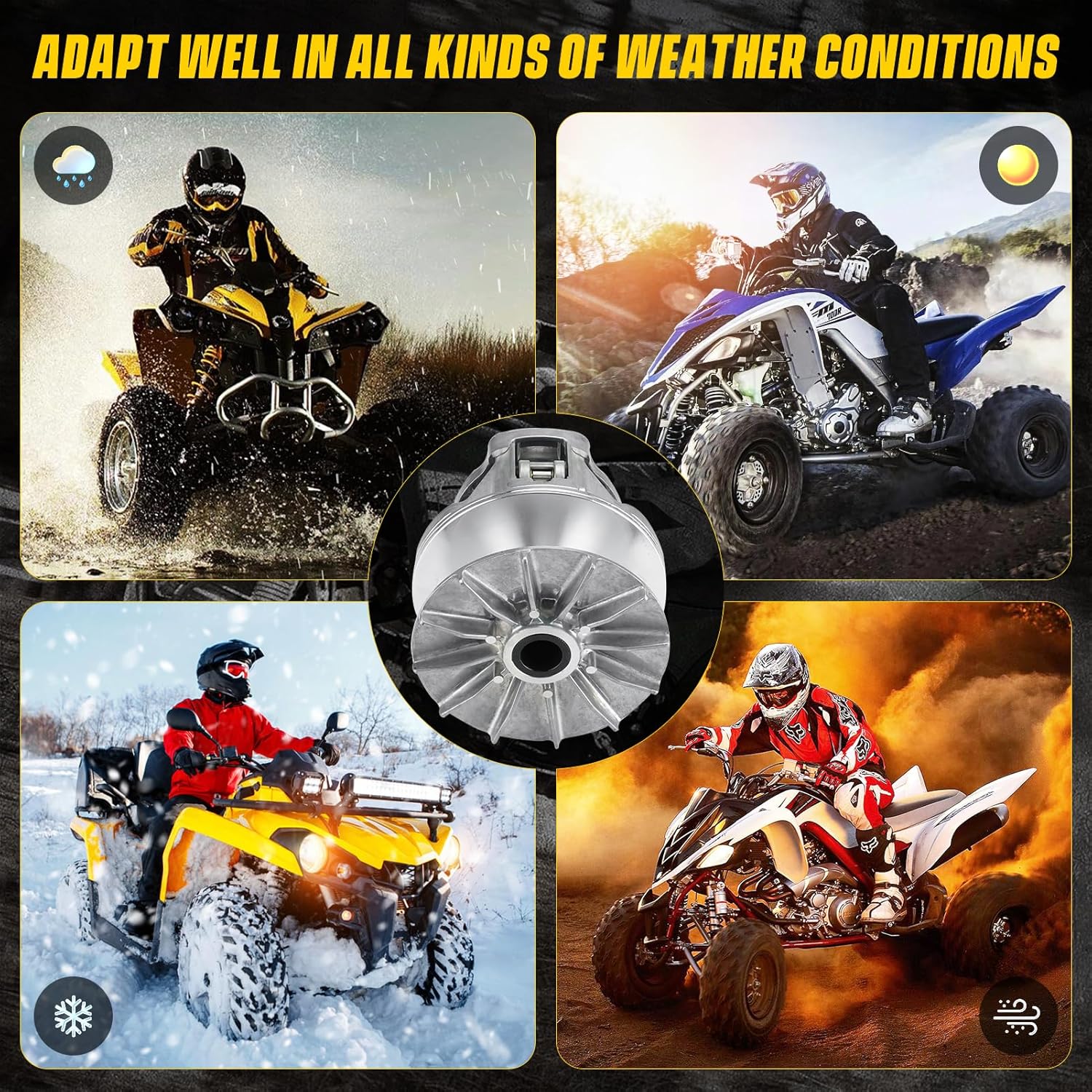 Primary Drive Clutch for Polaris 2006 Sportsman 500 4X4 HO EFI 6X6, 2006 Sportsman 700 Twin EFI, 2006 Sportsman 800 Twin EFI, NON-EBS Replacement for 1322555, Pretuned With Weights & Spring