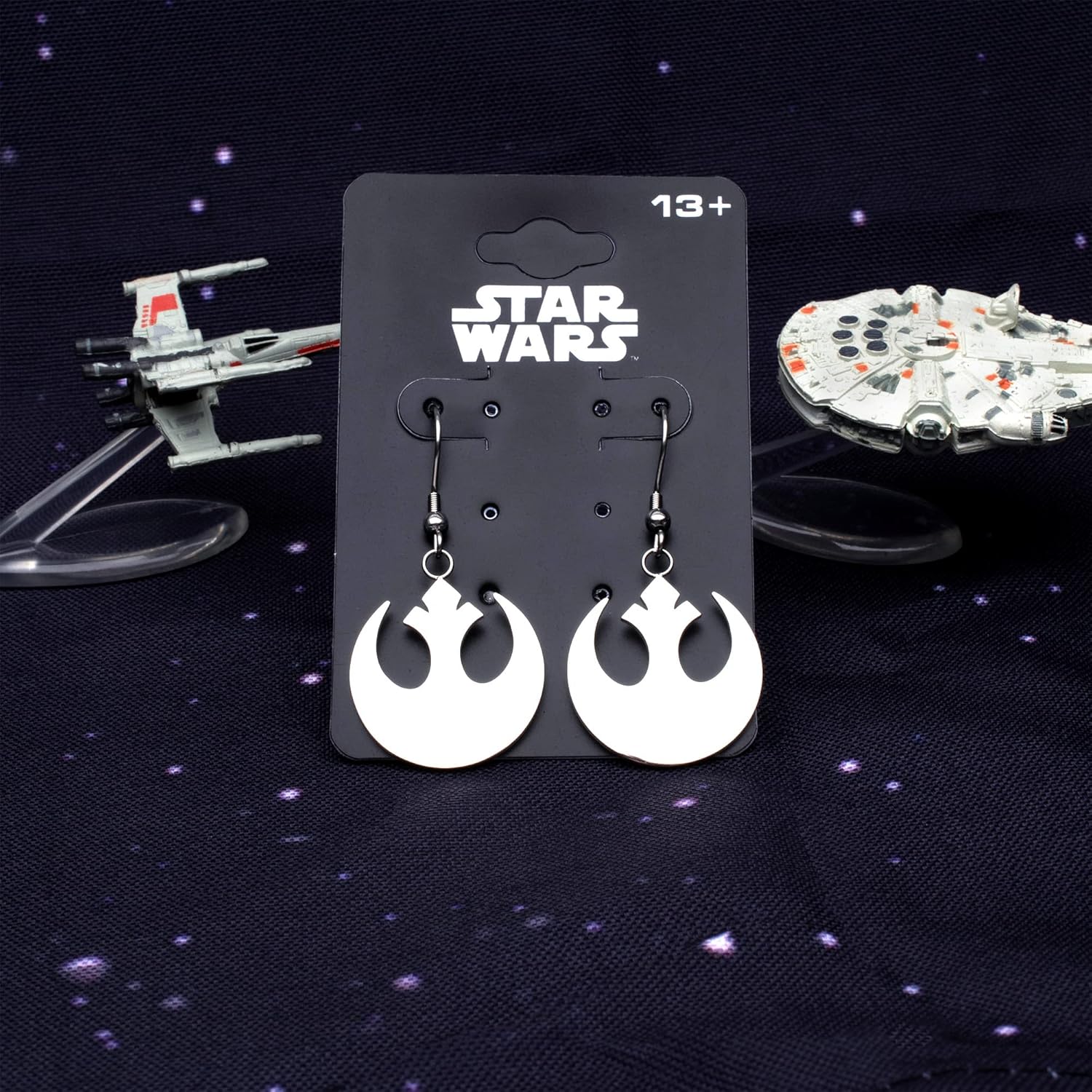 Amazon Collection Star Wars Jewelry Rebel Alliance Stainless Steel Dangle Hook Drop Earrings (SALES1SWMD), silver - Image 3