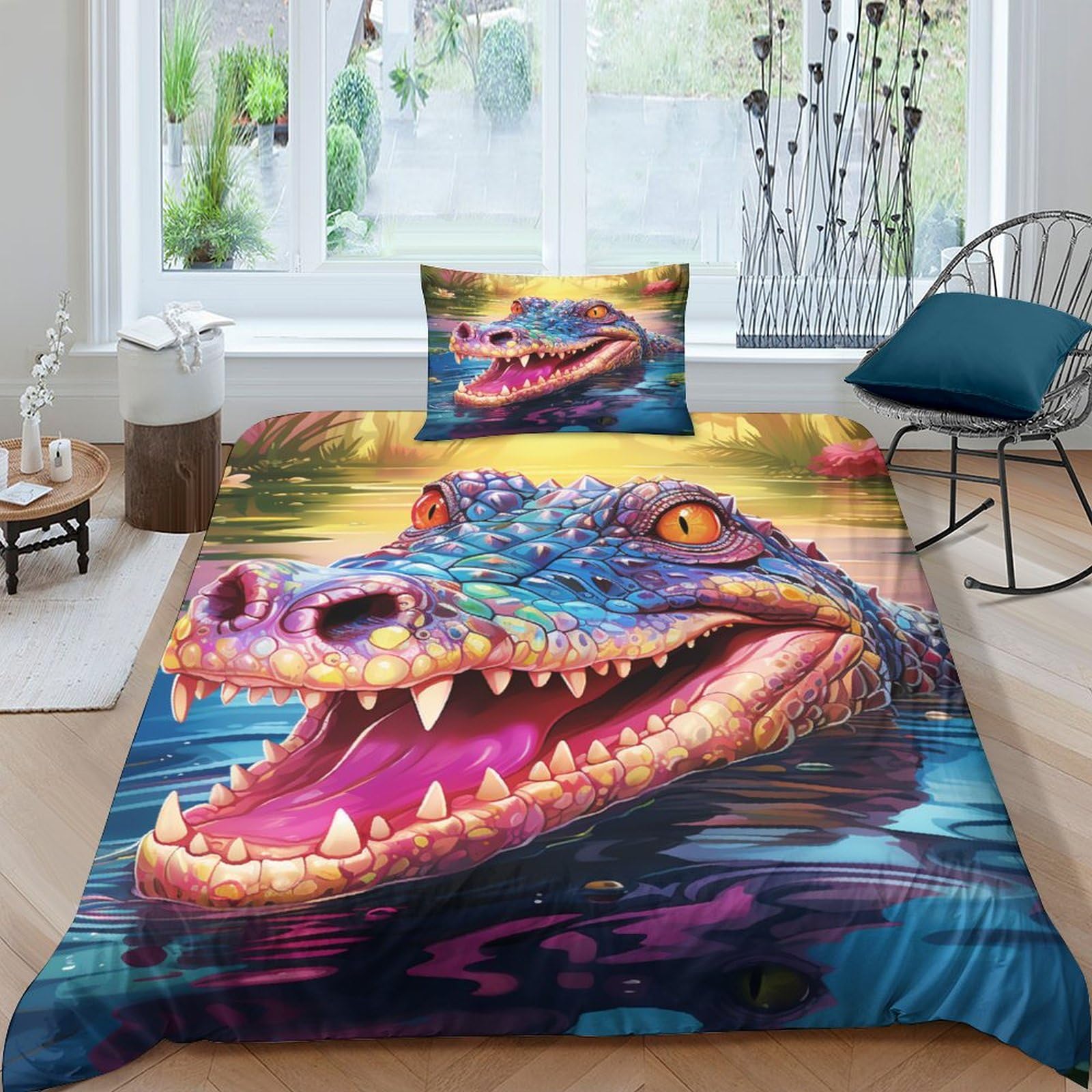 Housse de couette crocodile en microfibre pour sublimer la chambre enfant
