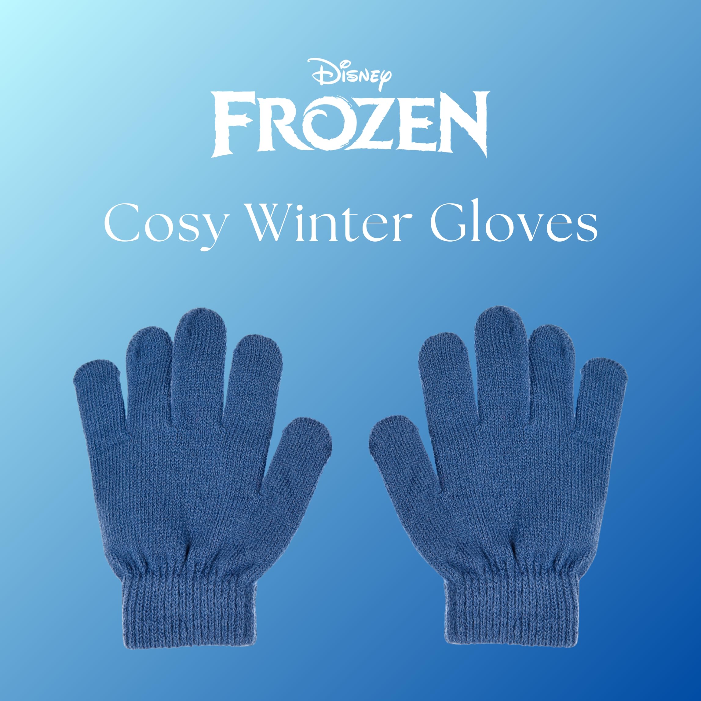 Disney Frozen Gorro Guantes y Orejeras para Niñas, Diseño Brillante Gorro de Invierno Infantil, Regalo para Niñas