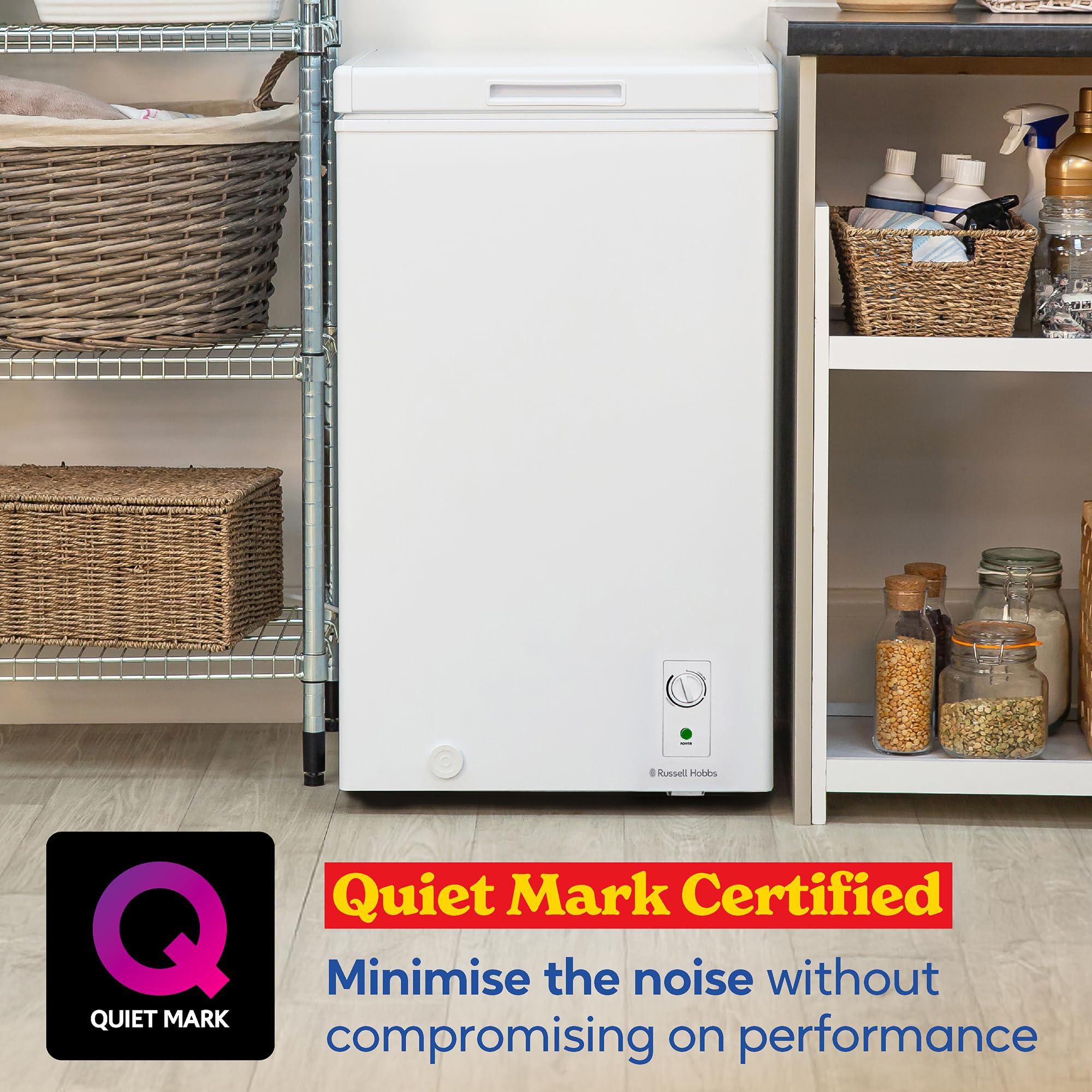 Russell Hobbs White Chest Freezer 198L Freestanding with 5 Year Warranty, Adjustable Thermostat, Chill or Freeze Function, 4 Star Freezer Rating & Suitable for Outbuildings & Garages RH198CF0E1W — view 64