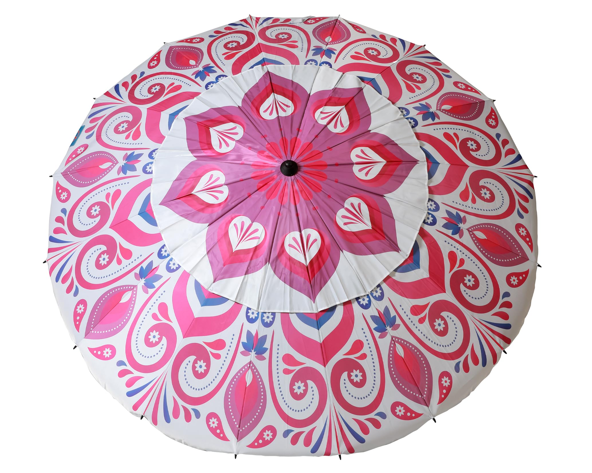 ATOSA atosa sombrilla de playa reclinable de aluminio modelo mándala floral con upf 50+ fucsia