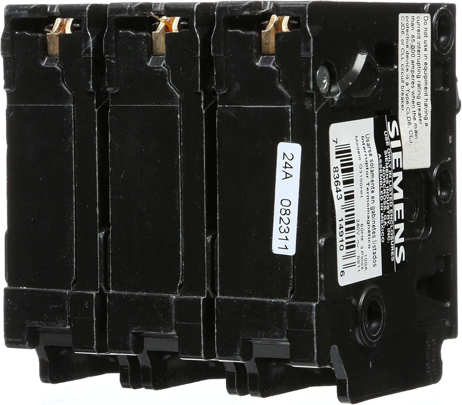 Q3100HH 100-Amp Three Pole 65kA Type HQP Circuit Breaker