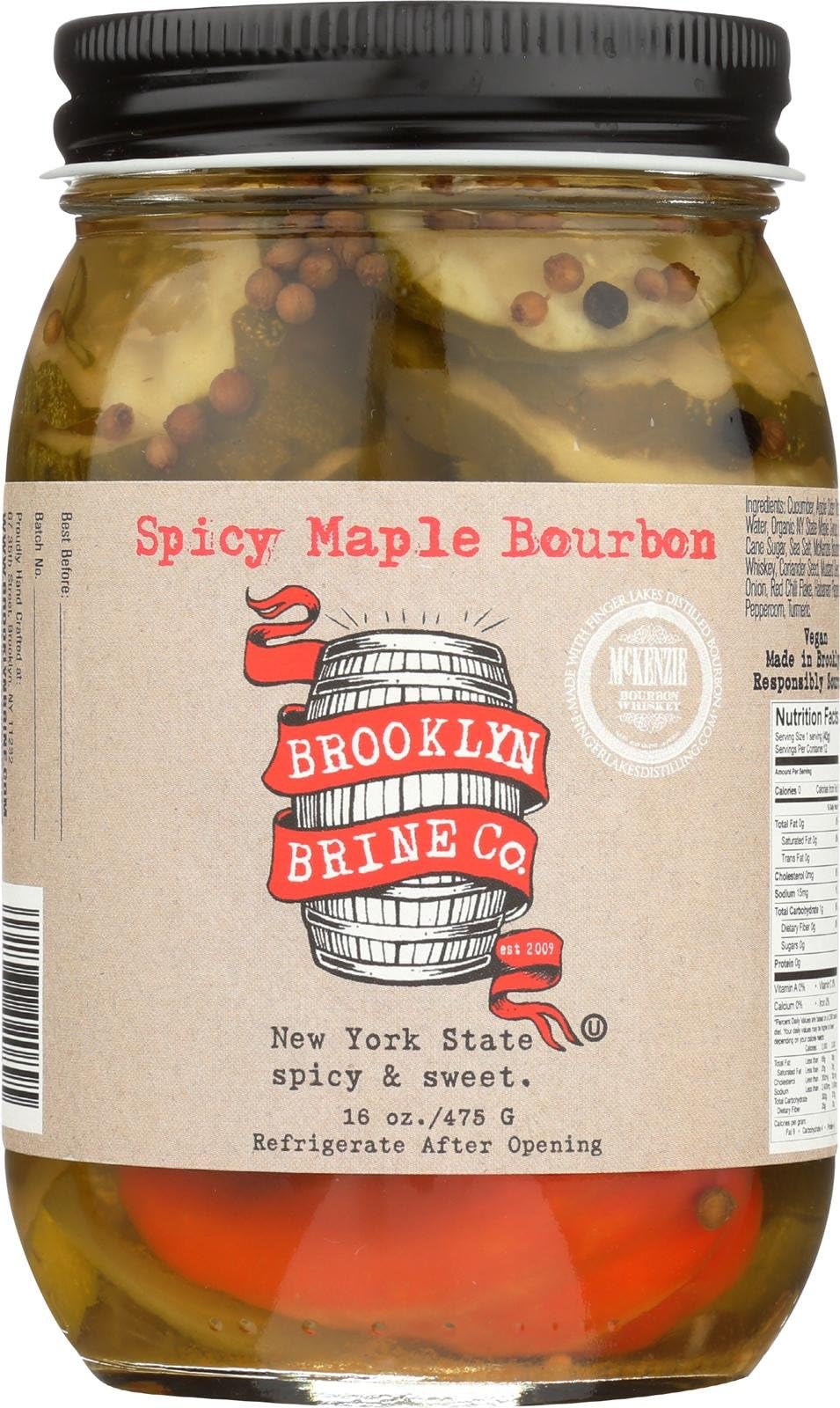 Brooklyn Brine Co. Spicy Maple Bourbon Pickles, 16 oz