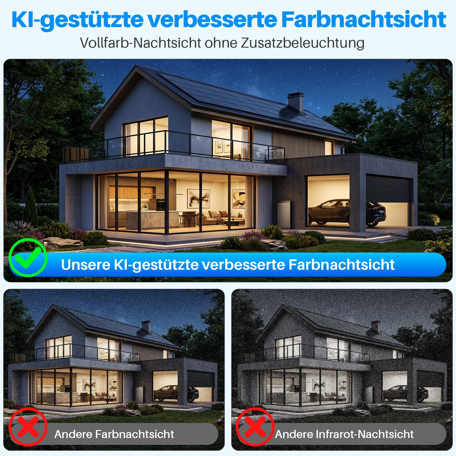 Fensterkamera Innen,2K 3MP MiNi Kamera Außen,5GHz&2,4GHz WiFi mini überwachungskamera aussen mit KI-gestützte verbesserte Farbnachtsicht, Fenster Kamera Personen-/Bewegungserkennung, 24/7-Aufzeichnung