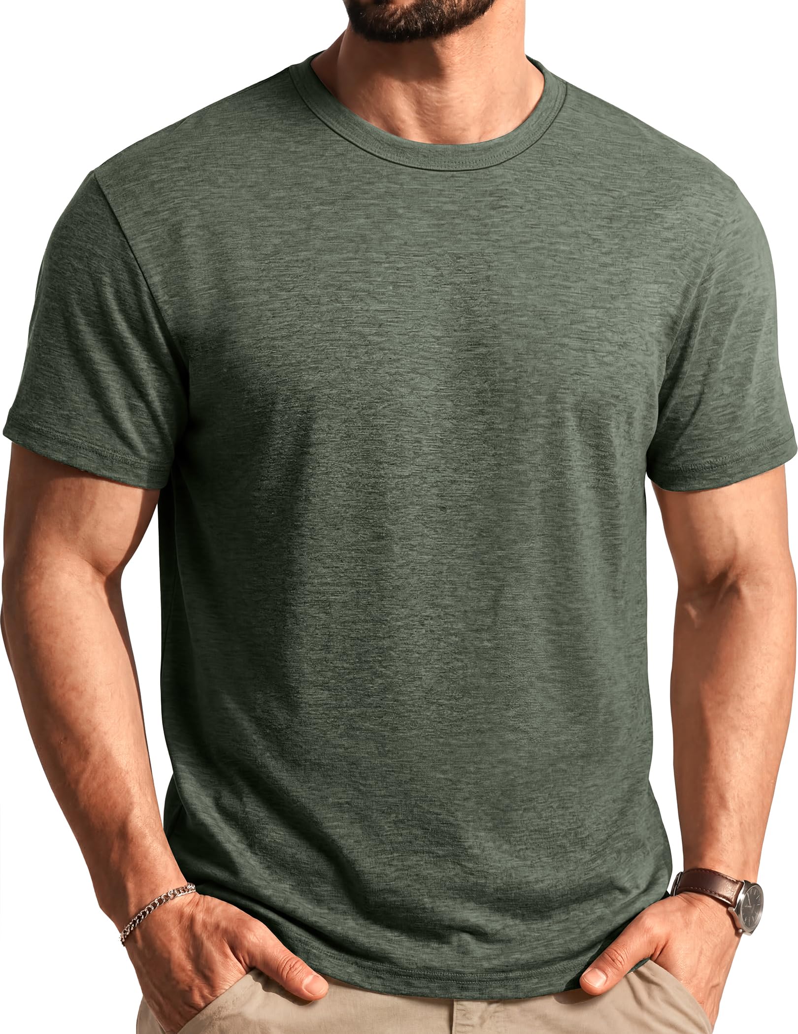 COOFANDY Men's T Shirts Short Sleeve Soft Crew Neck Lightweight Tee Shirts Casual Summer Basic Tops