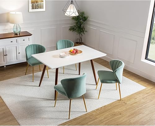 Miniatura 123 de TINA'S HOME Sillas modernas para sala de estar, comedor, pequeña silla decorativa de terciopelo con patas de metal dorado, bonita silla lateral