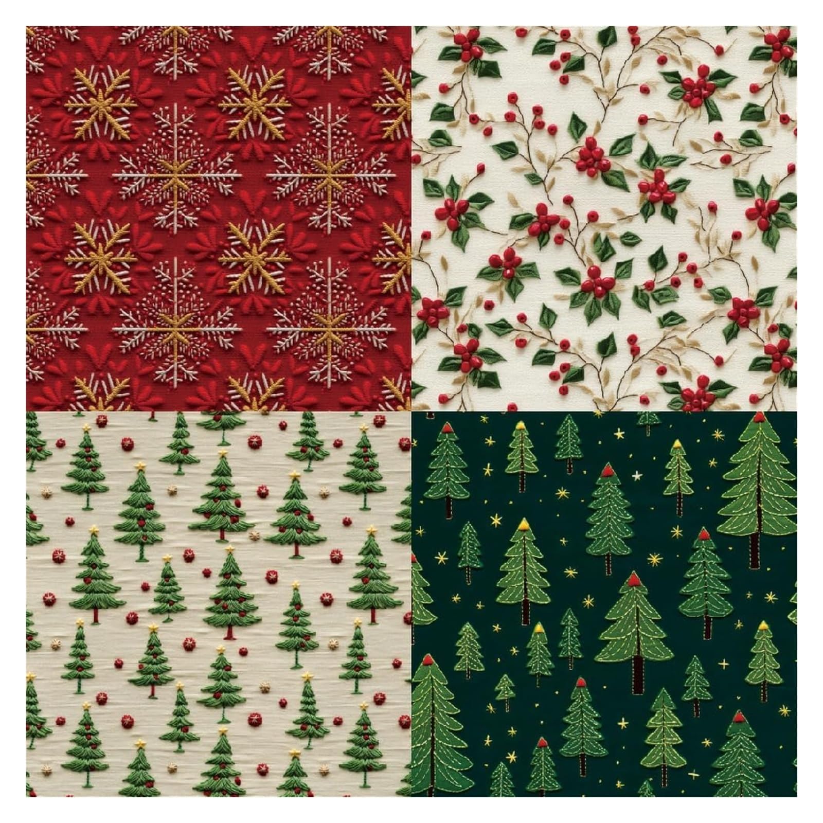 Tło albumu, blok do scrapbookingu, 24 arkusze 6"x6", faktura tkaniny, wydruki świąteczne, jednostronne, 160 g/m2, na święta