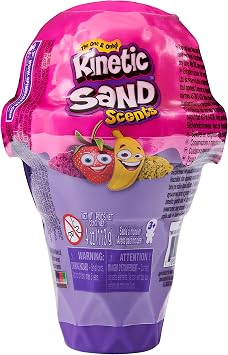 Kinetic Sand Scents, 4oz Ice Cream Cone Container with 2 Colors of All-Natural Scented Styles May Vary