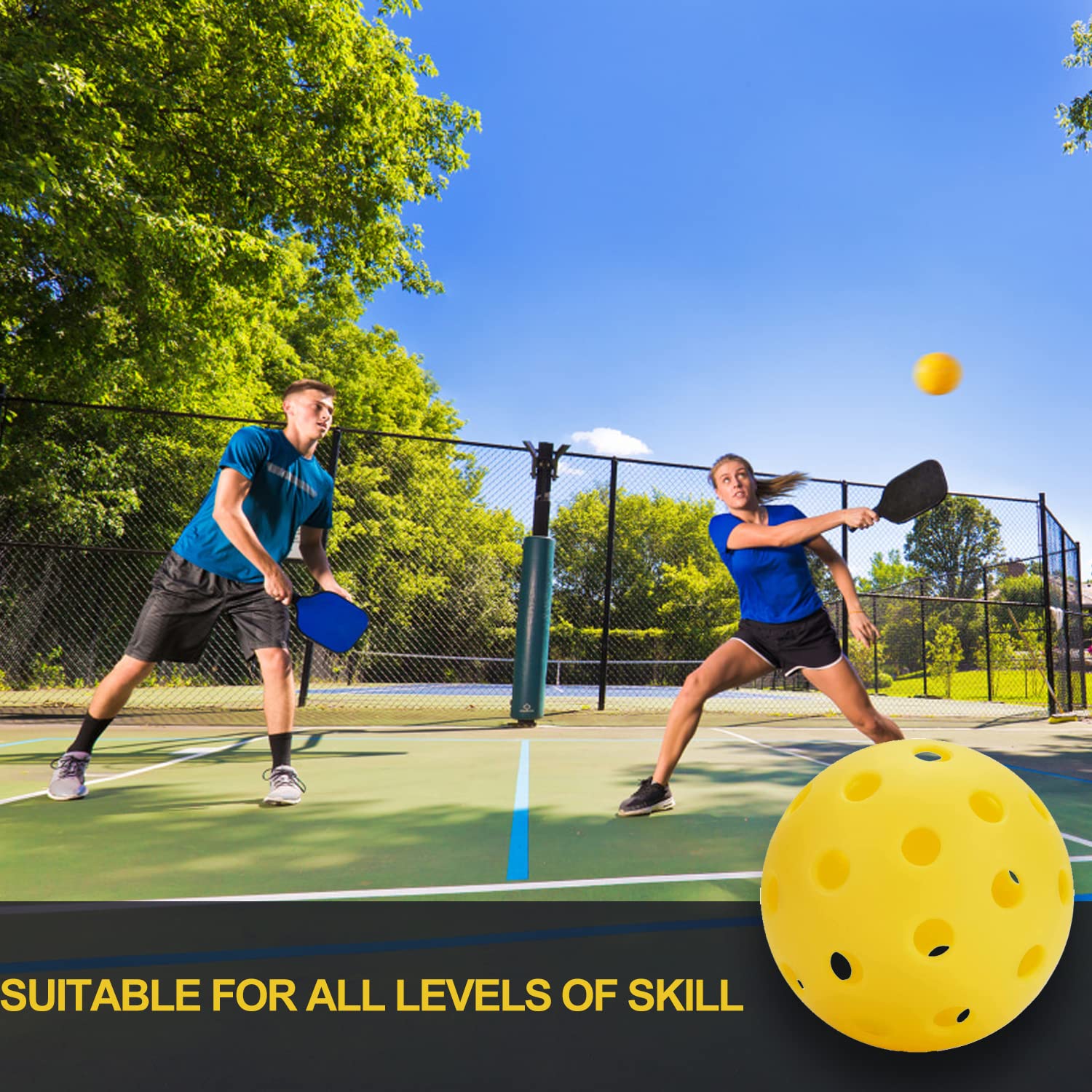 AMYPUK Pickleballs, Outdoor Pickleball Balls, 40 Holes Outdoor USAPA Approved Pickleballs for Pack of 4/12 (Yellow) 4
