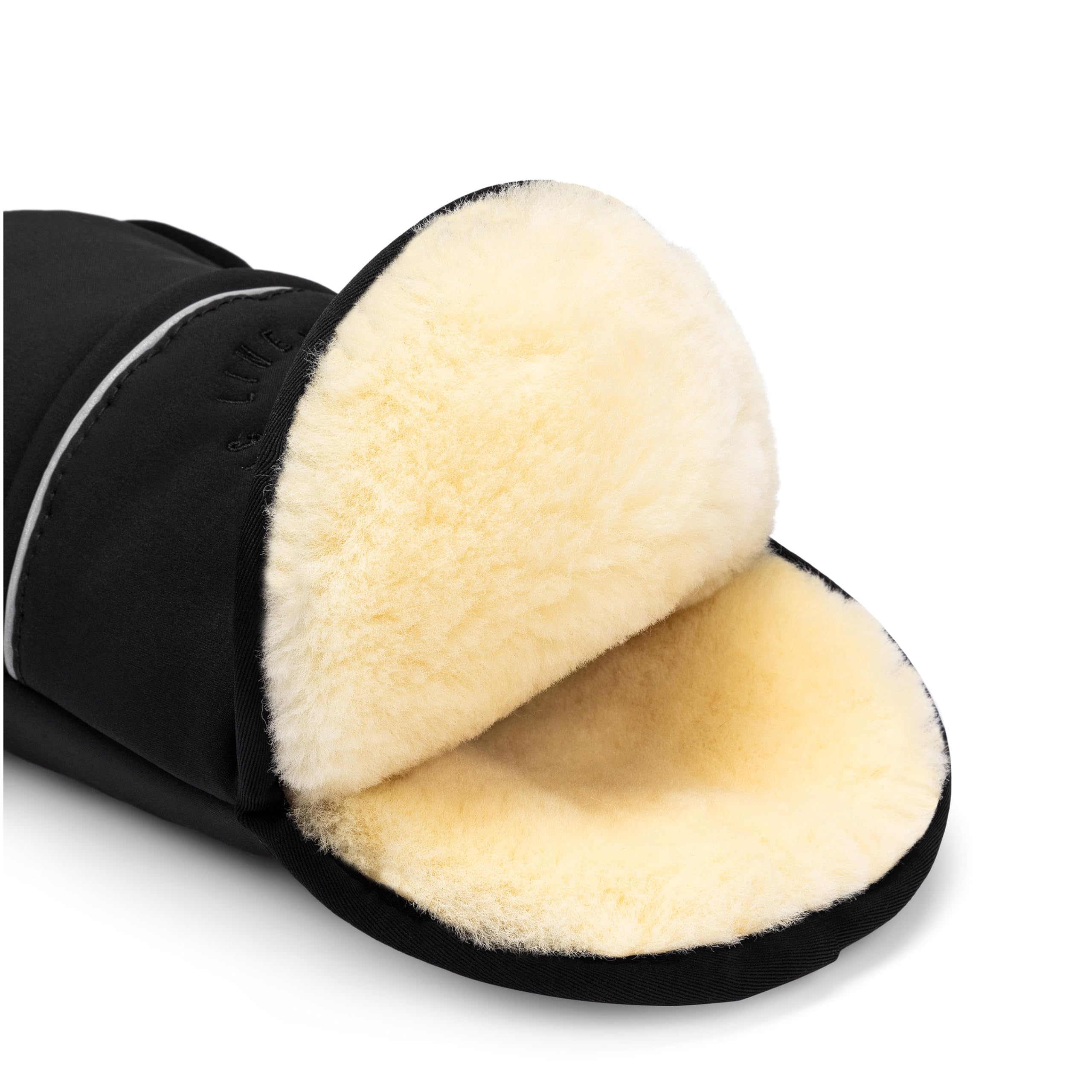 Lammfell Handwärmer von WERNER CHRIST BABY – GLOVY ICONIC LINE Handschuhe sind der ideale Kinderwagen-Muff aus medizinischem Fell, warmer wasserabweisender Handmuff, in schwarz