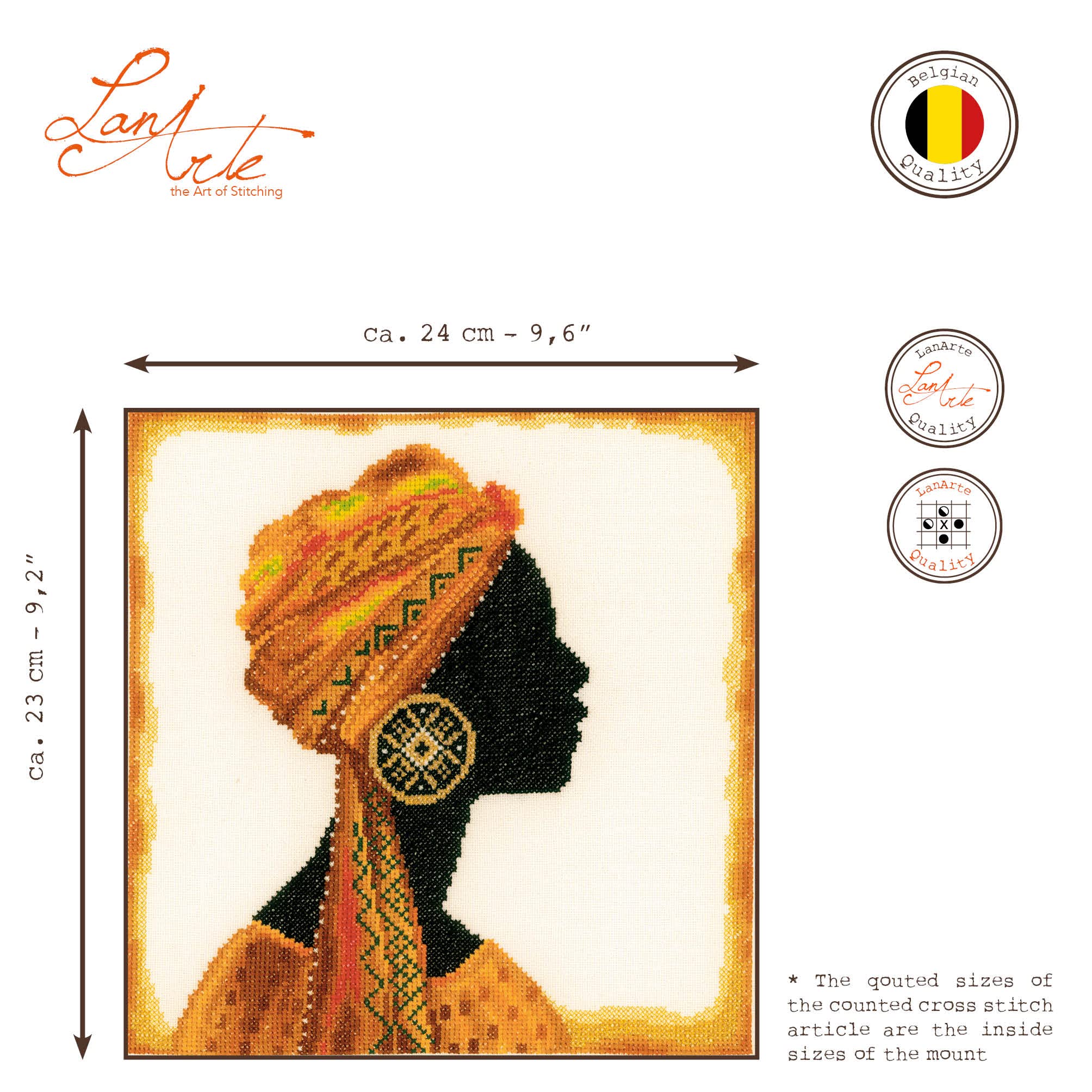 Lanarte Embroidery Kit, Small, Woman Right 14 Count - Image 2