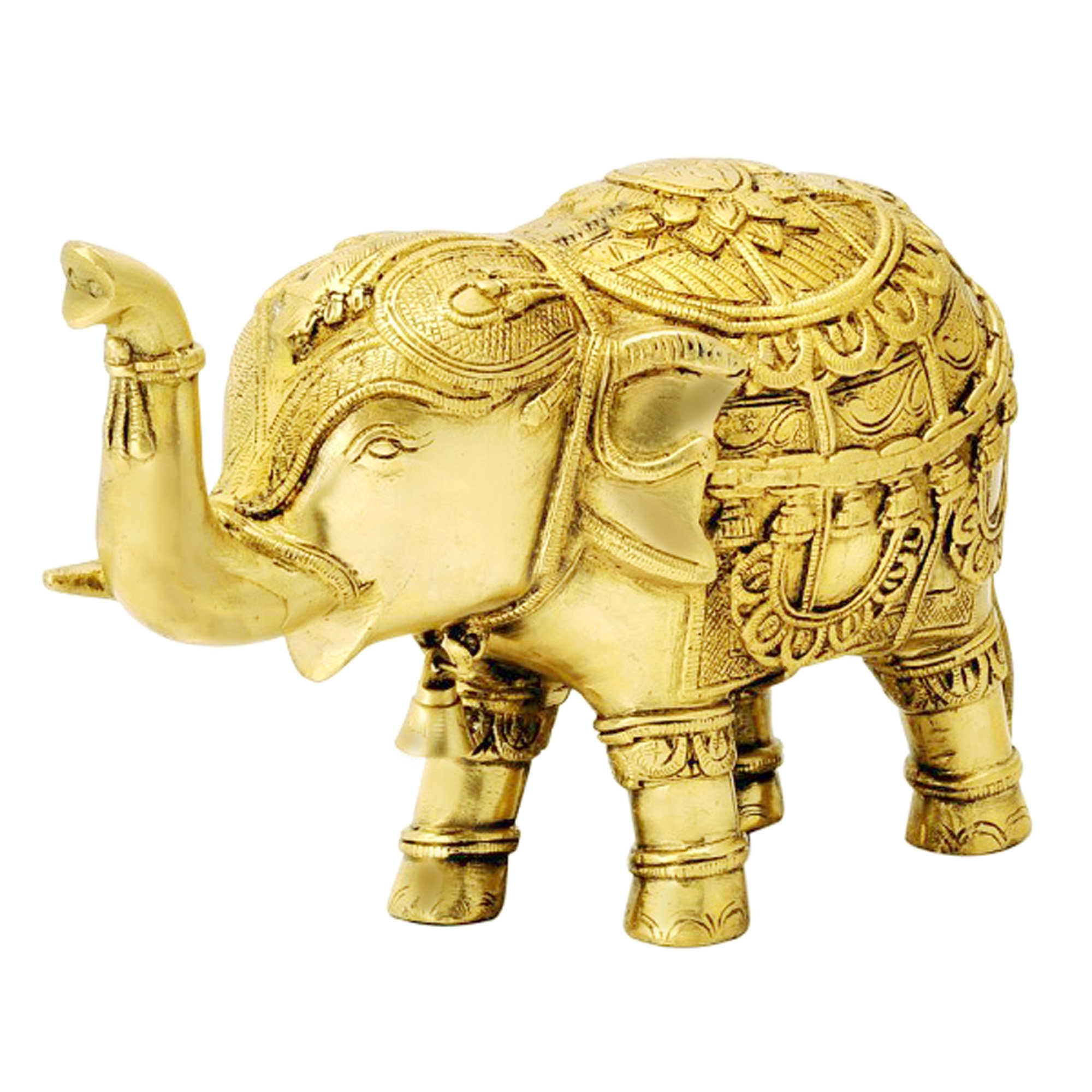 itos365 latón Trunk Up elefante estatuas – Showpiece Metal Estatua – Lucky figurine- Home Décor Regalos tema