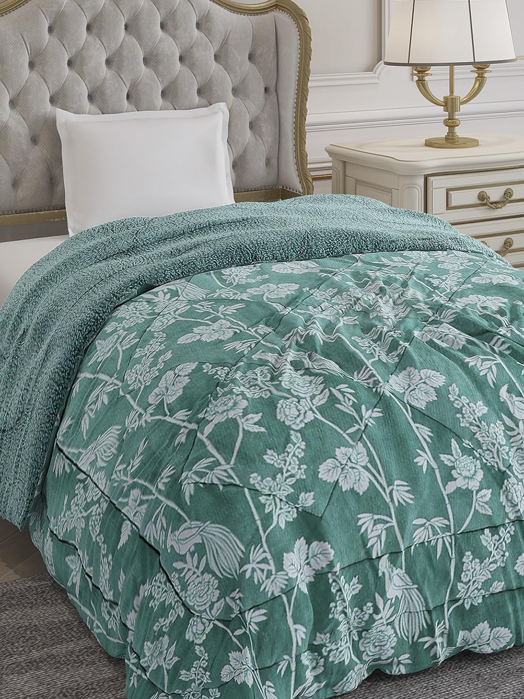 Monte Carlo Single Bed Winter Comforter Nixie 200 GSM 1 Comforter (160 CM X 230 CM) Sea Green-image-45