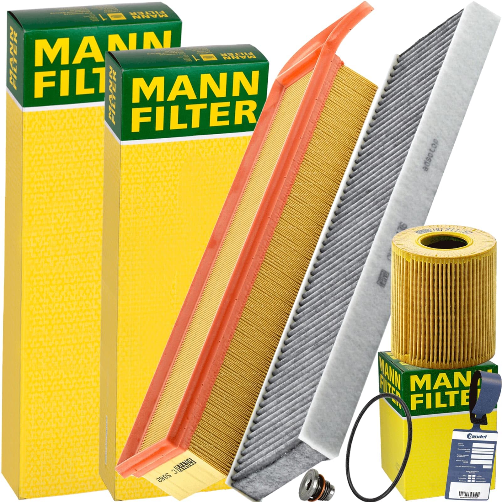 Mann Filter Inspektionspaket | C5082(LX1969)+CUK4436+HU711/51X+257.808.011+MN18 passend für Mini R55 R56 R57 R58 R59 R60 /75-122 Ps