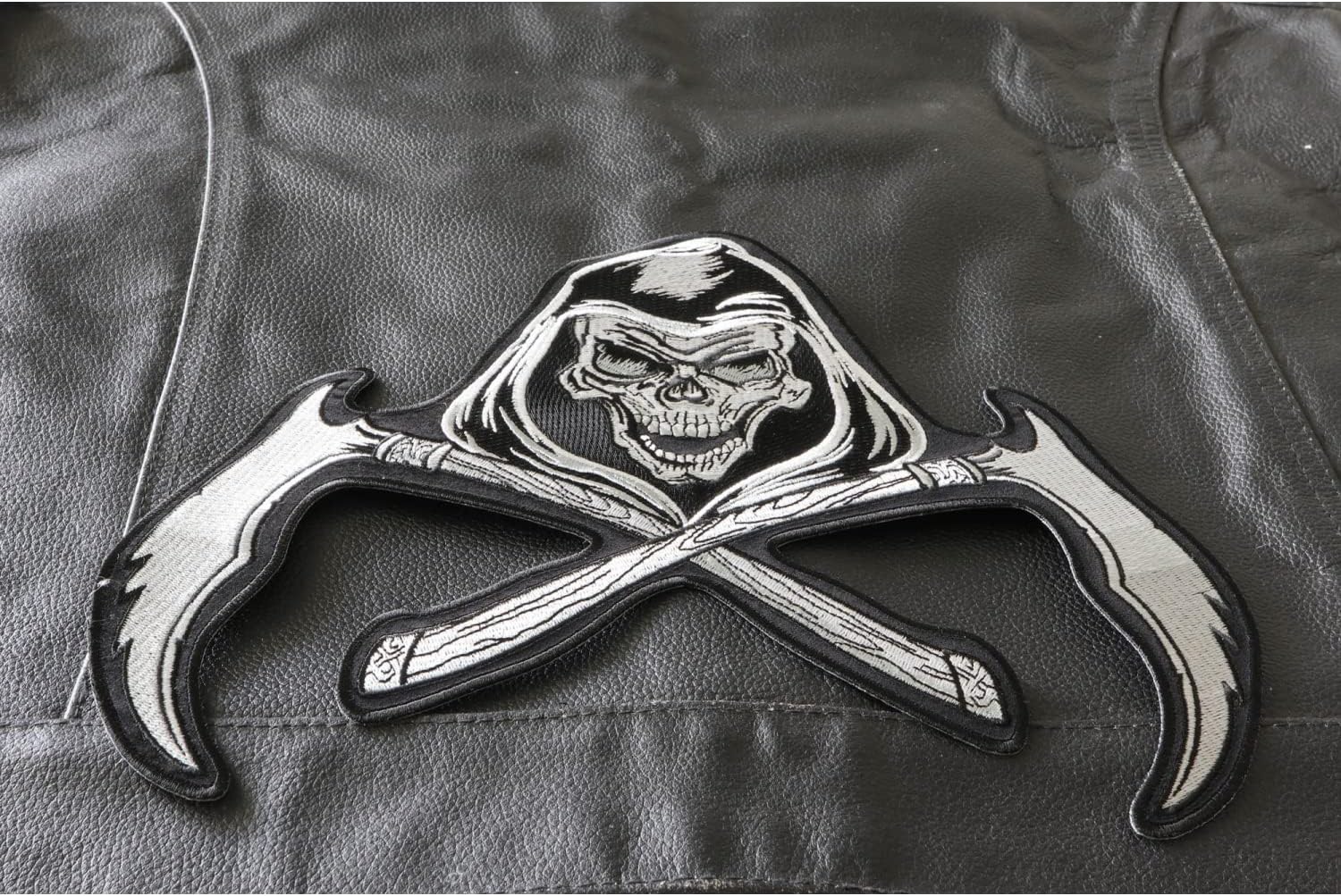 Reaper and Scythes Patch, Large Skull Patches for Biker Jackets (PL5680)
