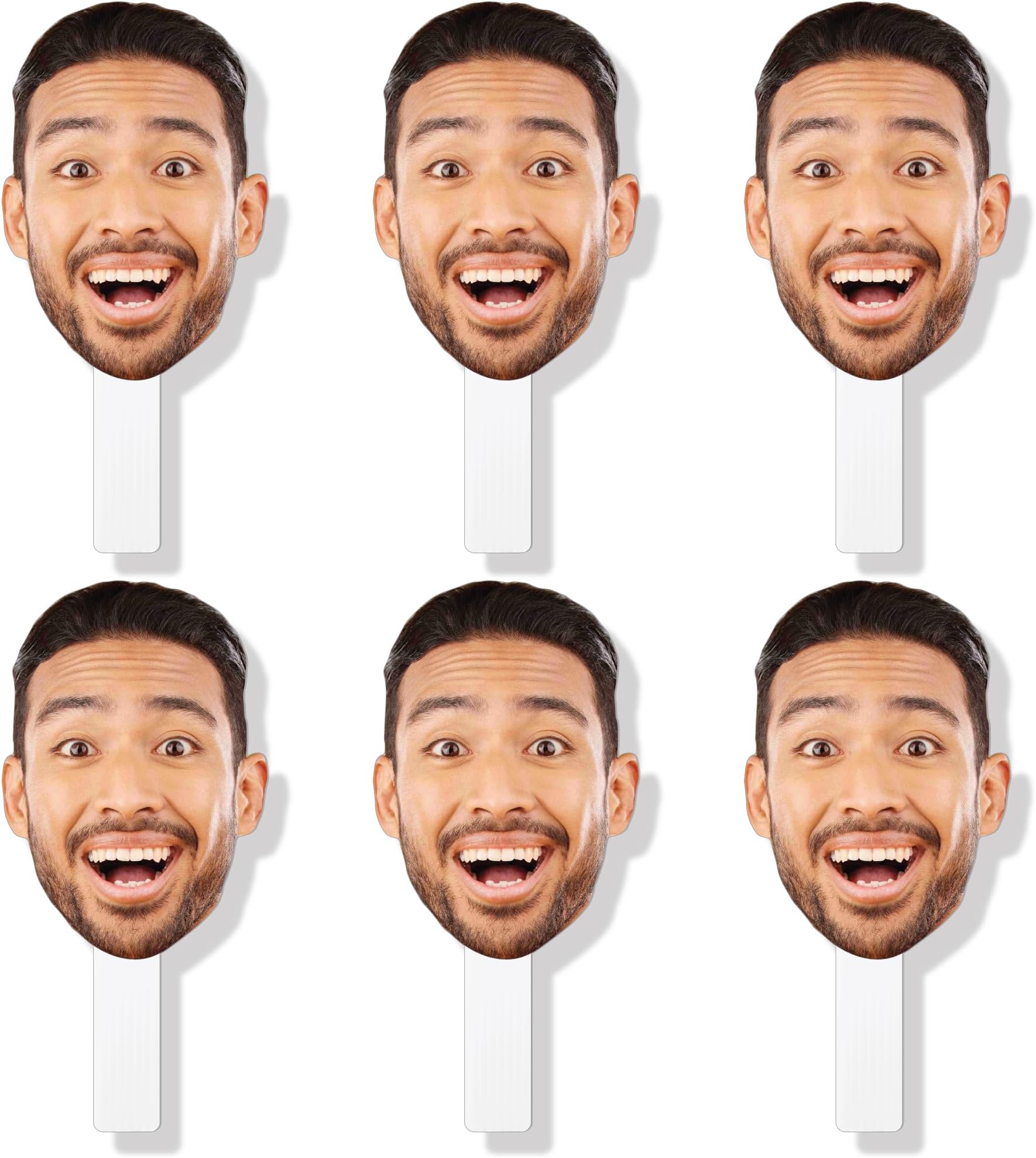 Big Dot of Happiness Fun Face Cutout Paddles - Custom Face on Stick Kit, Personalized Photo Booth & Fan Props, Upload 1 Photo, Unique Party Keepsakes - 6 pc