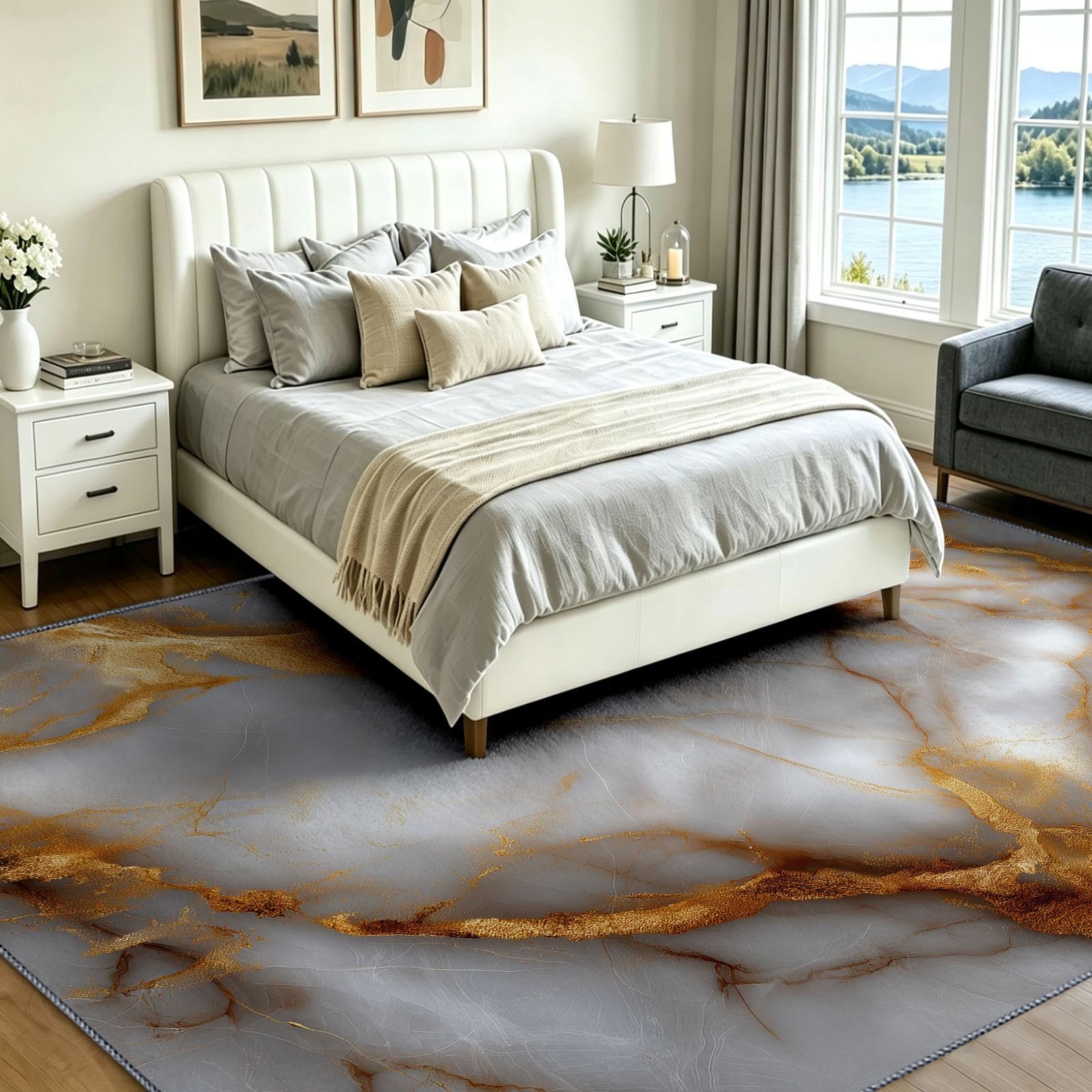 Lavable Tapis Surréaliste Salon Pile Courte Rug 140 x 200 cm