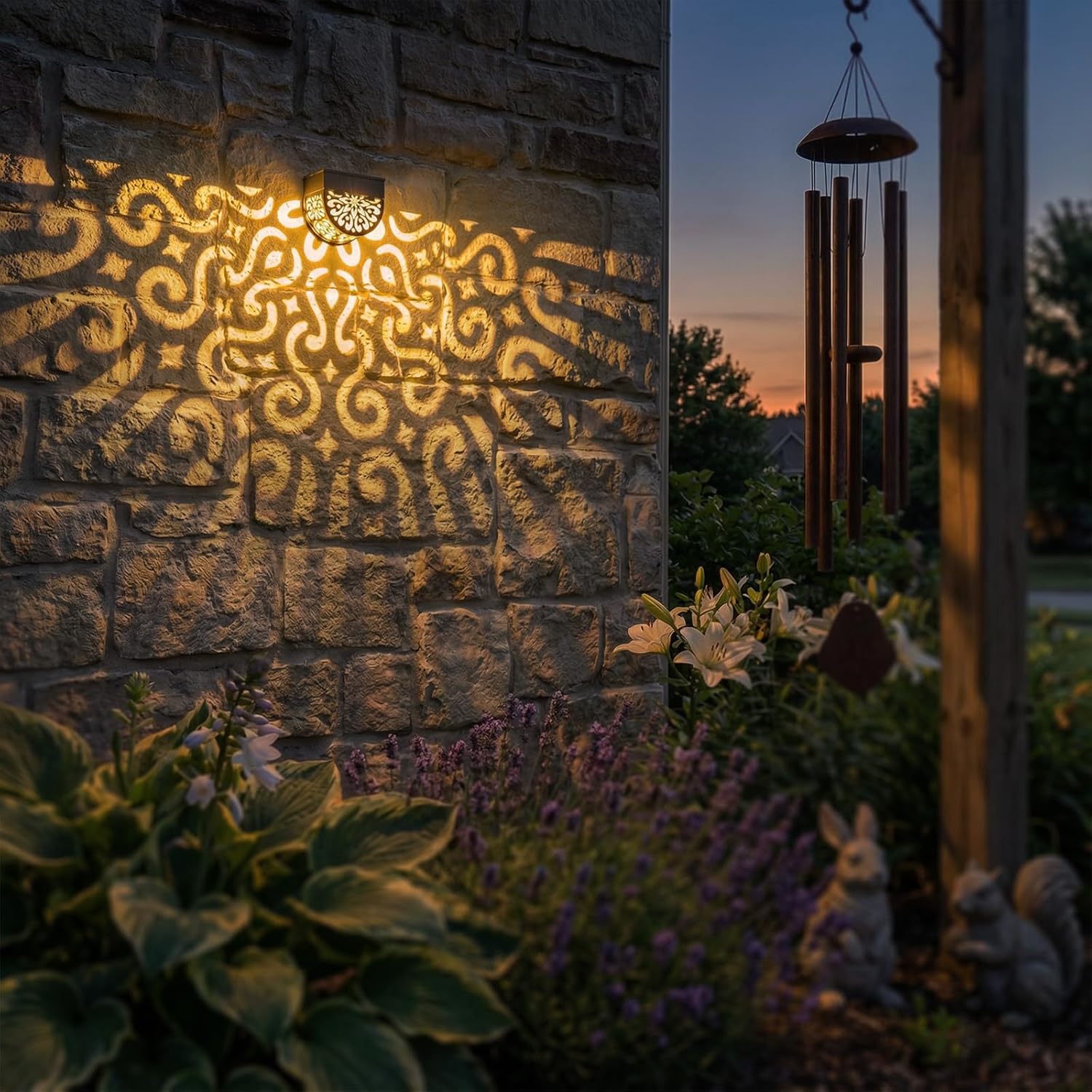 Hapjoy Solar Fence Lights Outdoor 4 Pack Solar Step Lights LED Powered Wall Lights Decorations Warm Yellow Light Waterproof Decorative Lighting for Garden, Front Door, Backyard (Black 3)