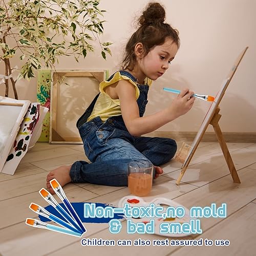Miniatura 7 de Honoson Pinceles de pintura para pintura acrílica, pinceles grandes a granel con mango de madera para acrílico, acuarela, óleo, manualidades, arte