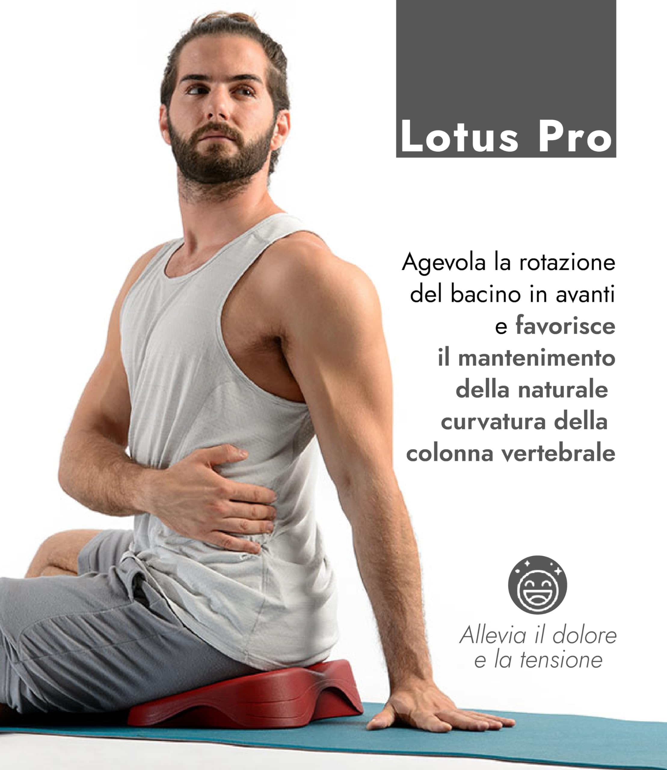LAHARON Cuscino Yoga Lotus Pro Viola - Cuscino da Meditazione per Mantenimento Postura Corretta - Cuscino Meditazione Yoga Anatomico - Ergonomico, Anallergico e Made in Italy