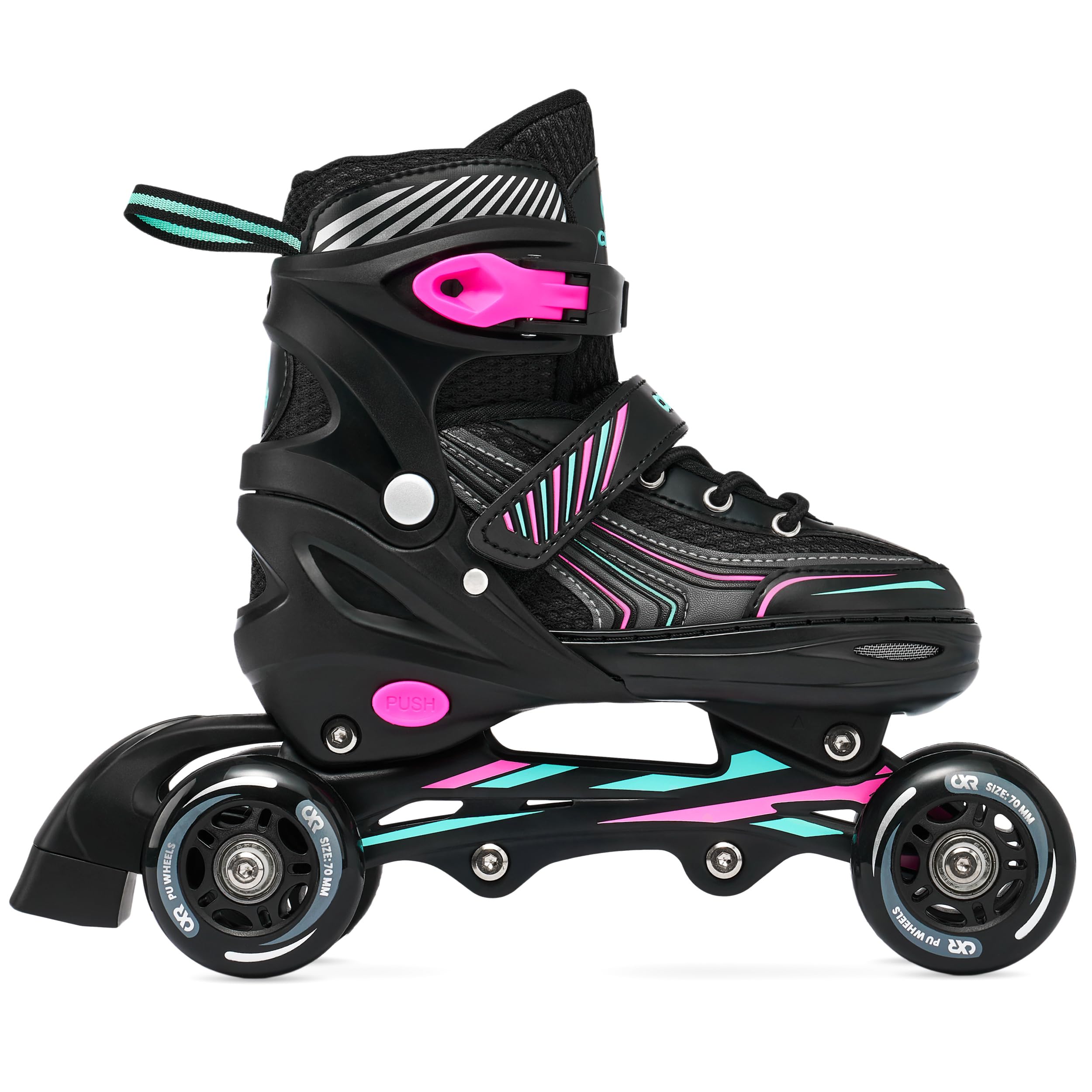3in1 Inline Skates Inliner Triskates Rollschuhe Optima Black/Mint verstellbar