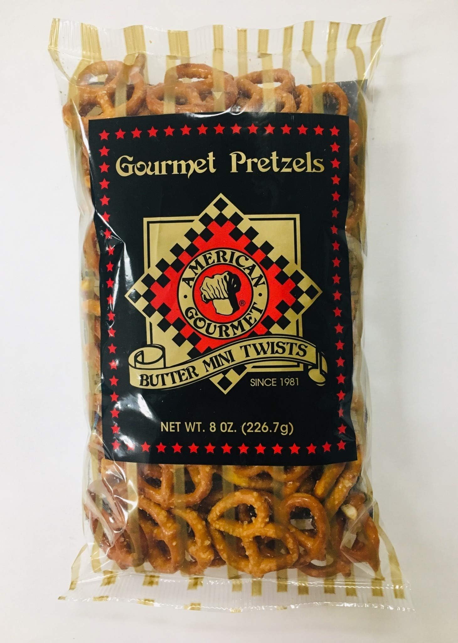 American Gourmet Butter Mini Twist Pretzels 8 Oz Bag (Pack