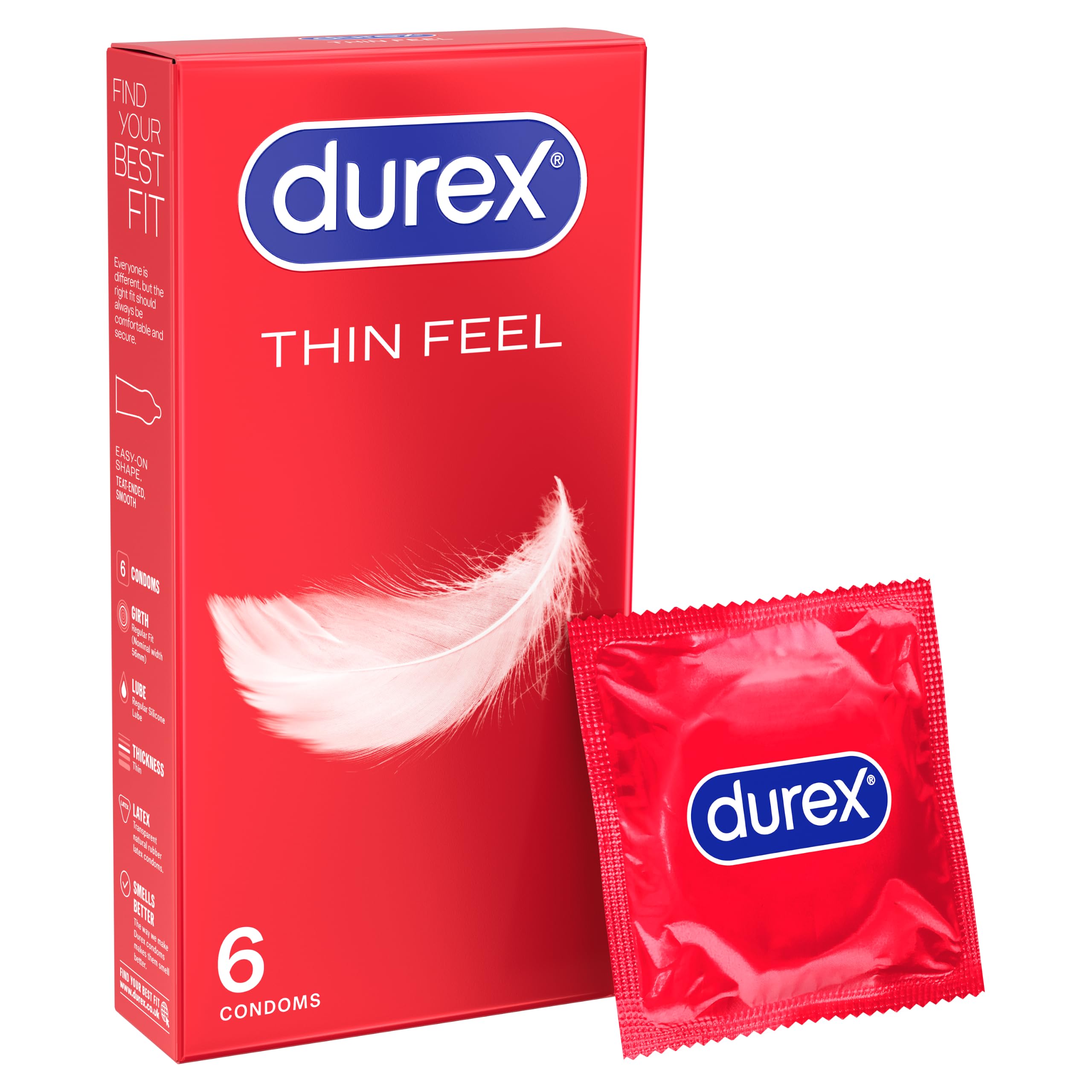 Durex Thin Feel Condoms 6 Pack Extra Sensitive Lubricated Condoms