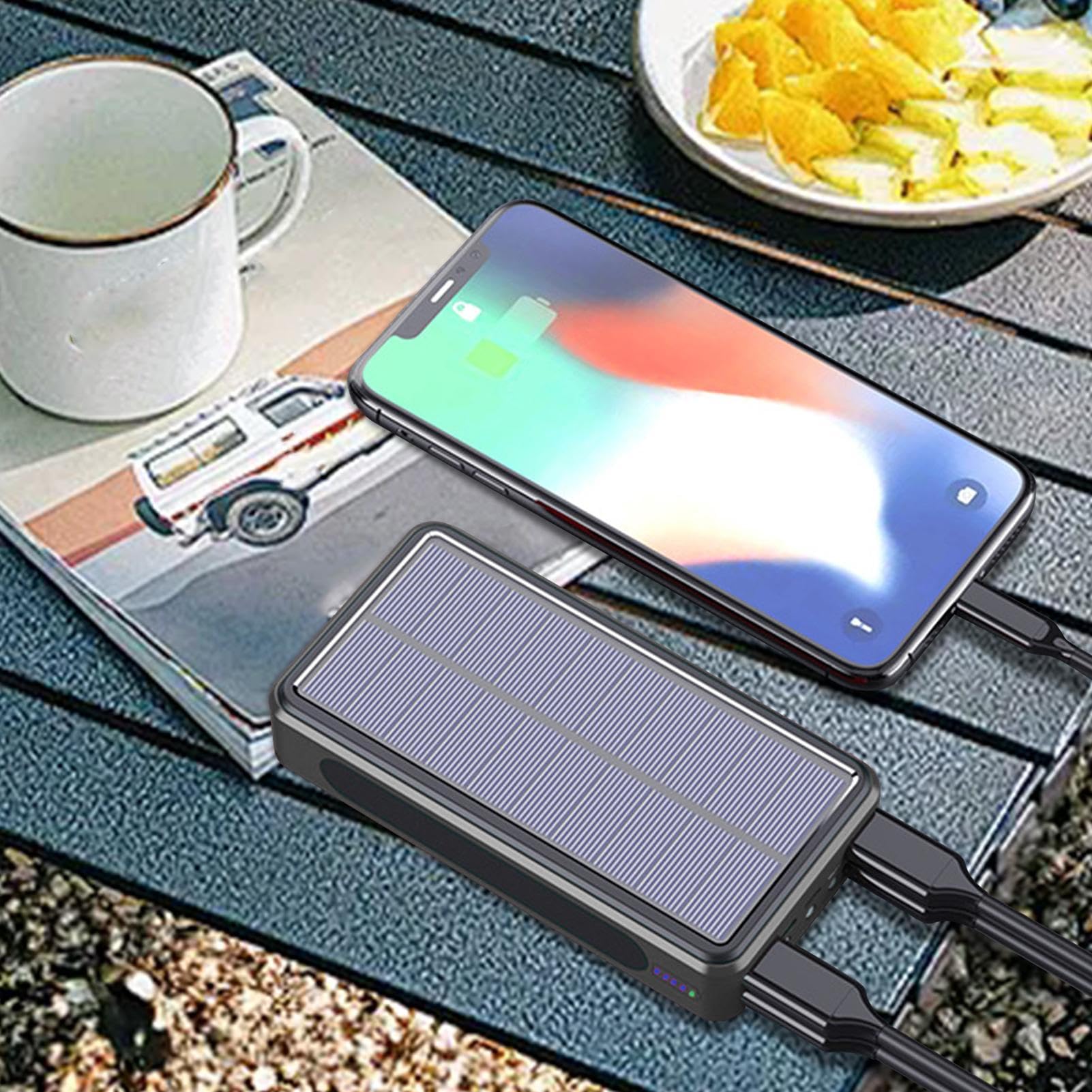 Power bank a energia solare, caricatore portatile per telefono, batteria da 20000 mAh, supporta 4 apparecchiature elettroniche per adulti, adolescenti, uomini, donne, studenti, pendolari