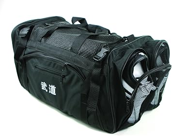 Martial Arts, Bag with Mesh Top/pocket 13"x27"x14" Boxing, MMA,Taekwondo Deluxe Equipment Bag, Black