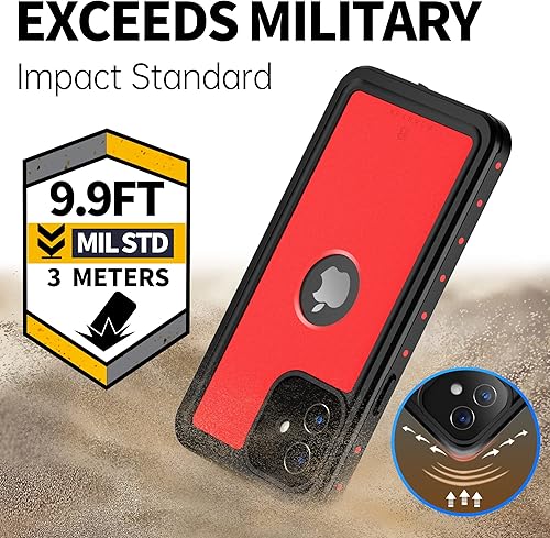 Vista 3 de BEASTEK NRE Series - Funda impermeable para Apple iPhone 12 Mini, a prueba de golpes, con protector de pantalla integrado, funda protectora