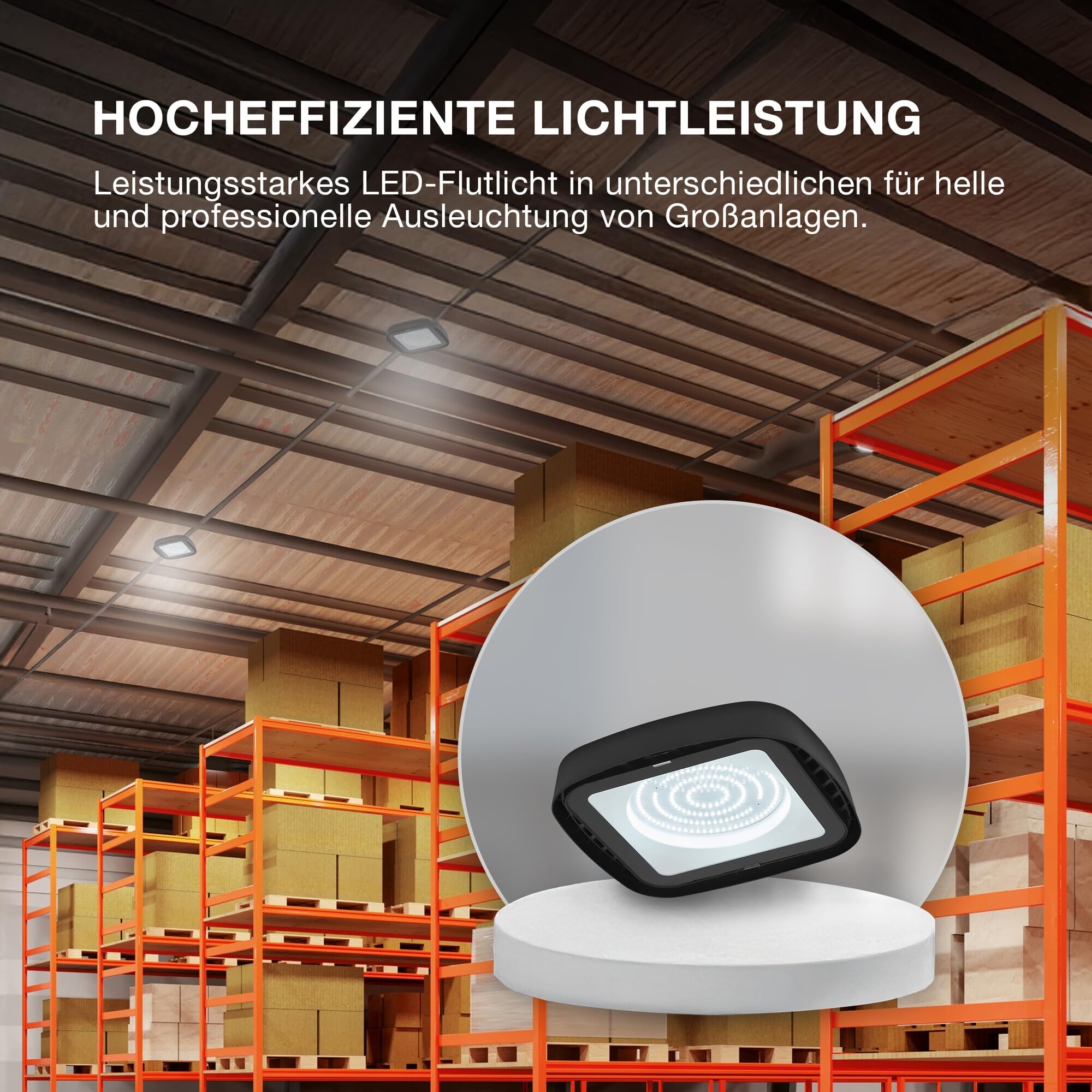 OSRAM Ampoule Highbay Ufo, noir, 80 W / 9300 lm, blanc lumière du jour 865, 6500 K, indice IP65, protection contre les jets d’eau et contre la pénétration de poussière (étanche à la poussière).