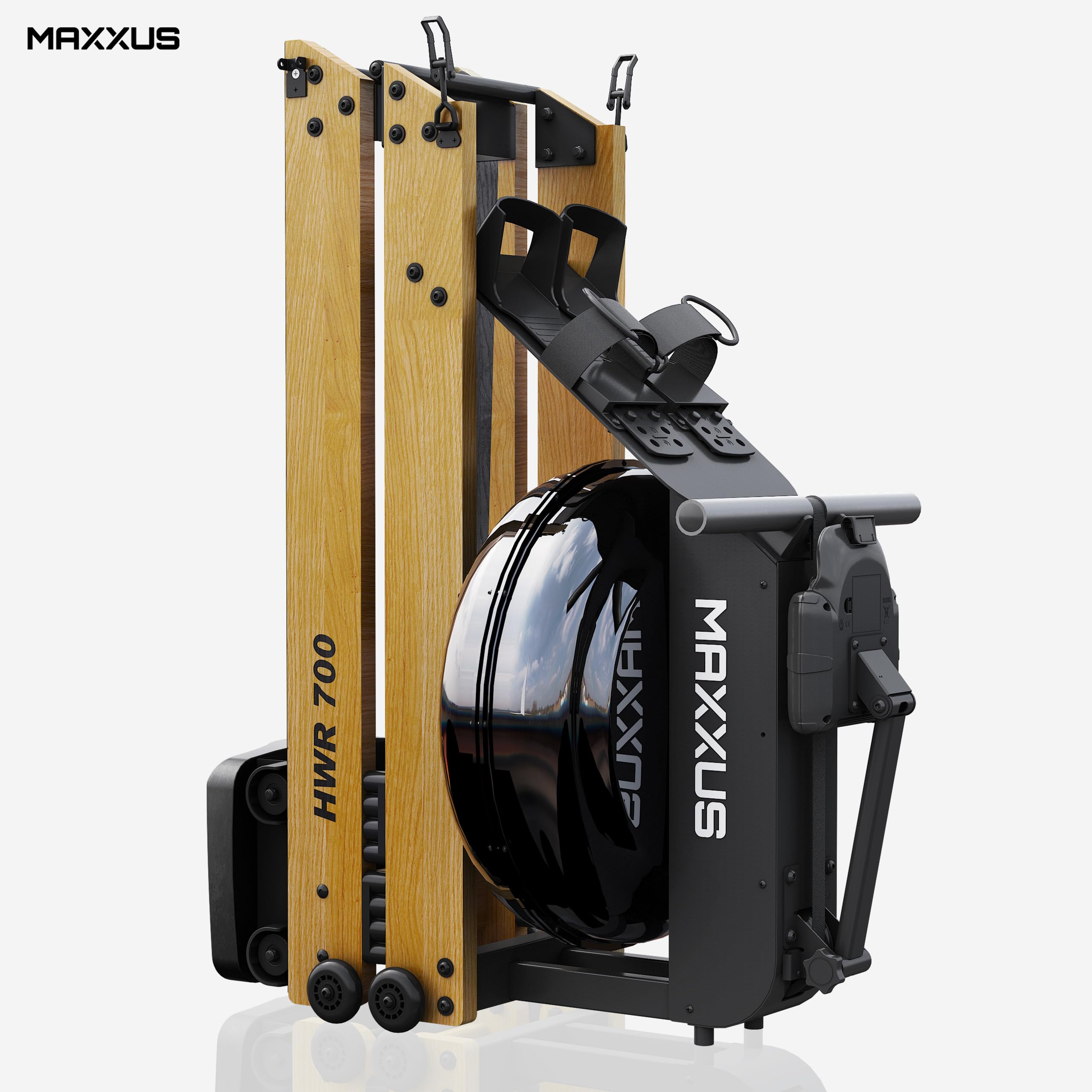 MAXXUS Vogatore per Casa HWR 700 - Professionale, Pieghevole, Display, Braccia, Uomo - Rowing Machine, Remergometro, Vogatore ad Acqua, Vogatori da Casa, Camera, Rower, Rematore