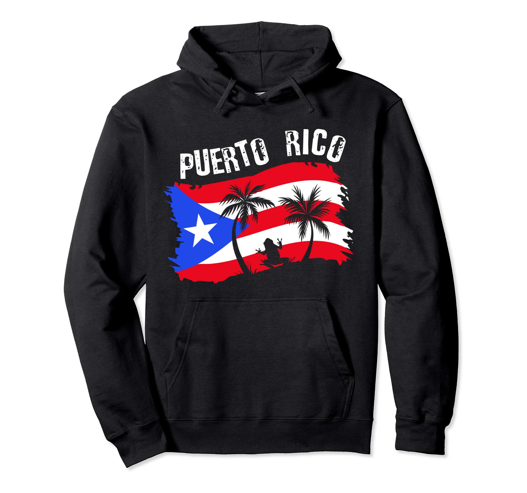Distressed Style Puerto Rico Frog Gift design Puerto Rico! Pullover Hoodie