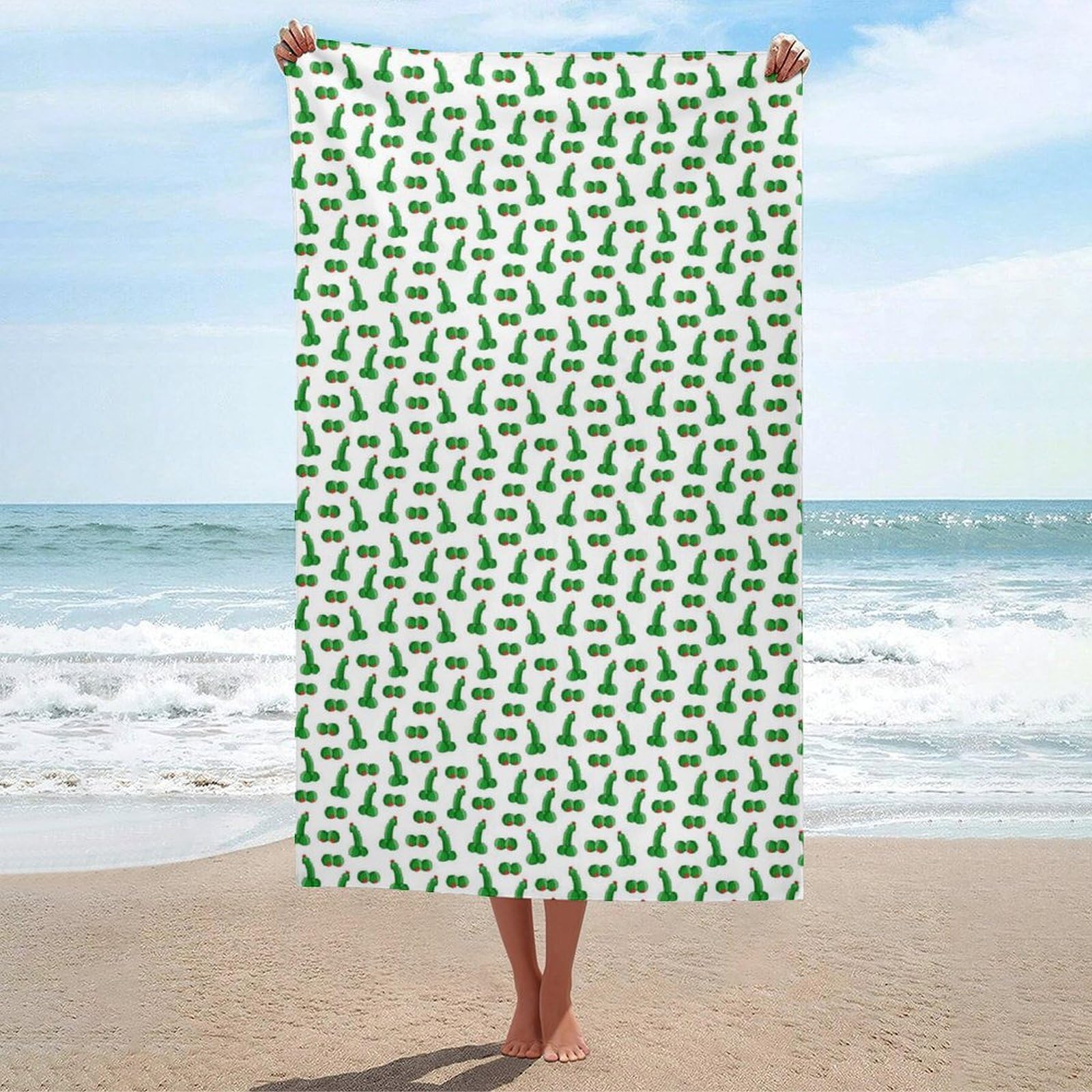 Anceky Beach Towel Quick-Dry Cactus Bath Towels Beach Towel Large Absorbent Bath Towel for Home Gym Travel 31 X 51 in