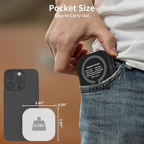 Miniatura 6 de LUXSURE Luz magnética para selfie, luz para iPhone recargable con clip, luz para selfie para teléfono Magsafe con 3 modos de color, anillo de luz