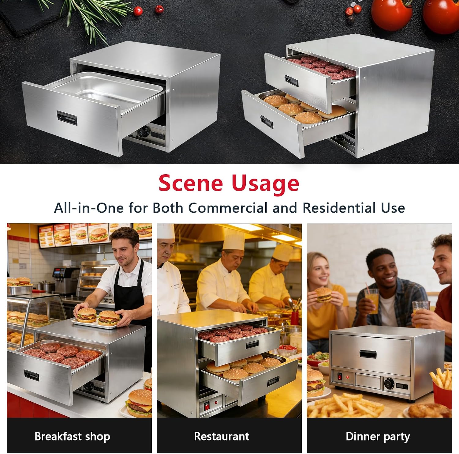 Commercial Food Warmer (2 Drawer)